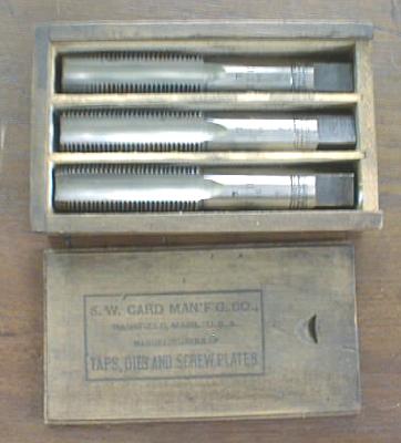 S. W. CARD Taps Boxed Tap Set 7/8-14 Wood Box