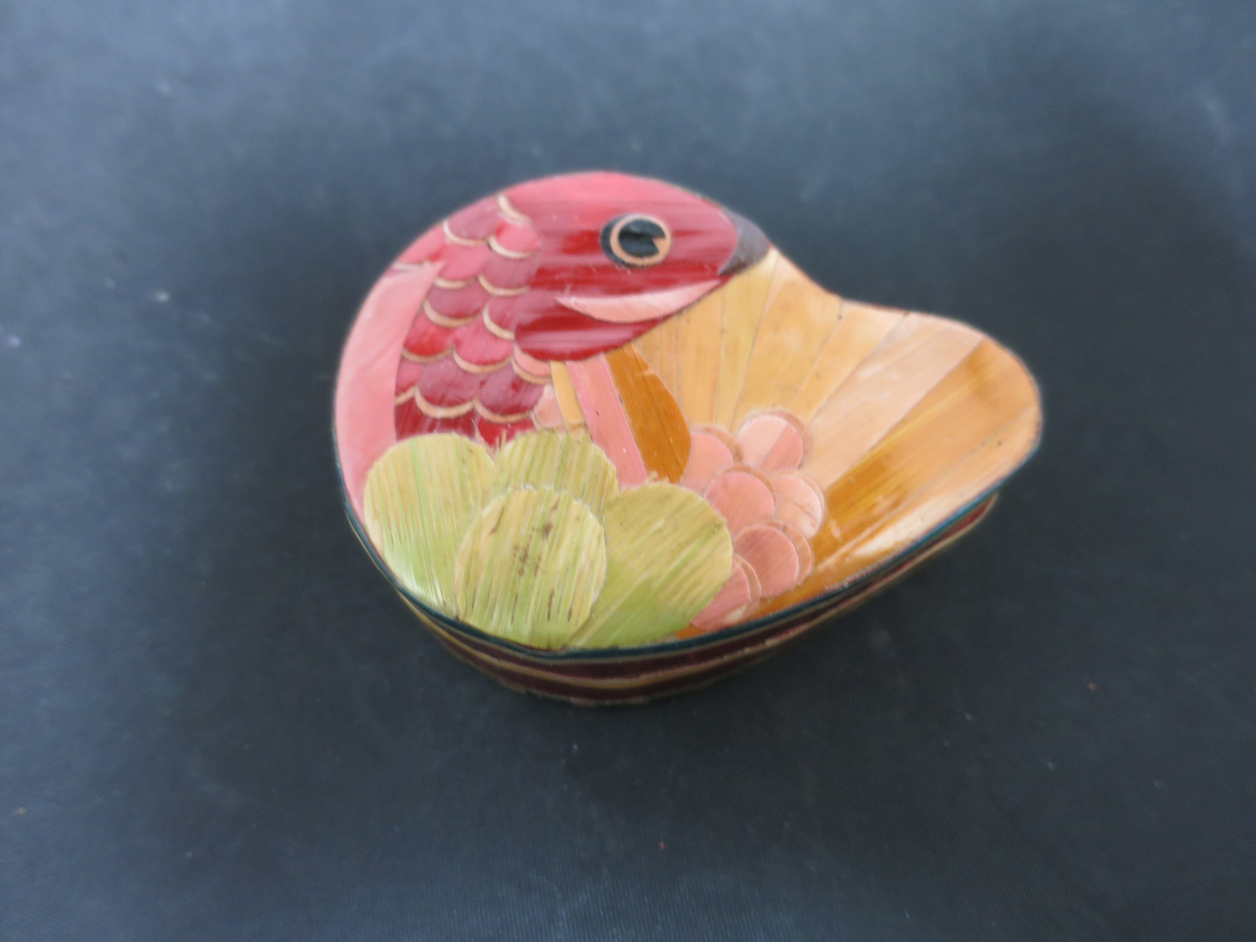 Vintage Oriental Fish Jewelry Trinket Box