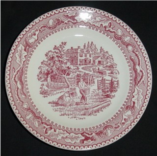 Pink Currier and Ives Bread and Butter Plate