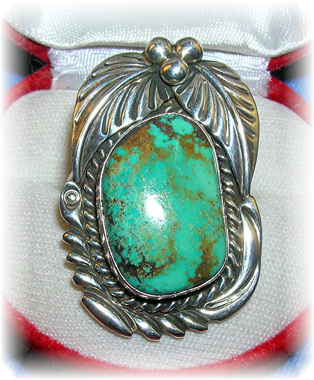 Navajo Turquoise Blue Green Sterling Silver Ring