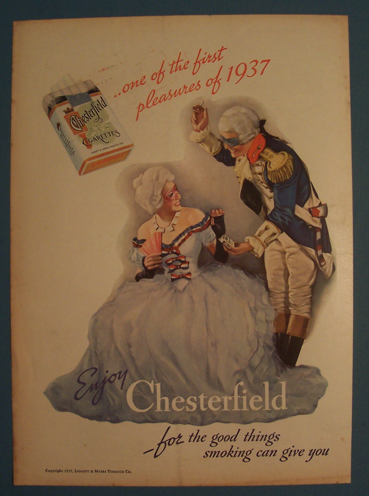 1937 Chesterfield Cigarettes with a Masquerade Party