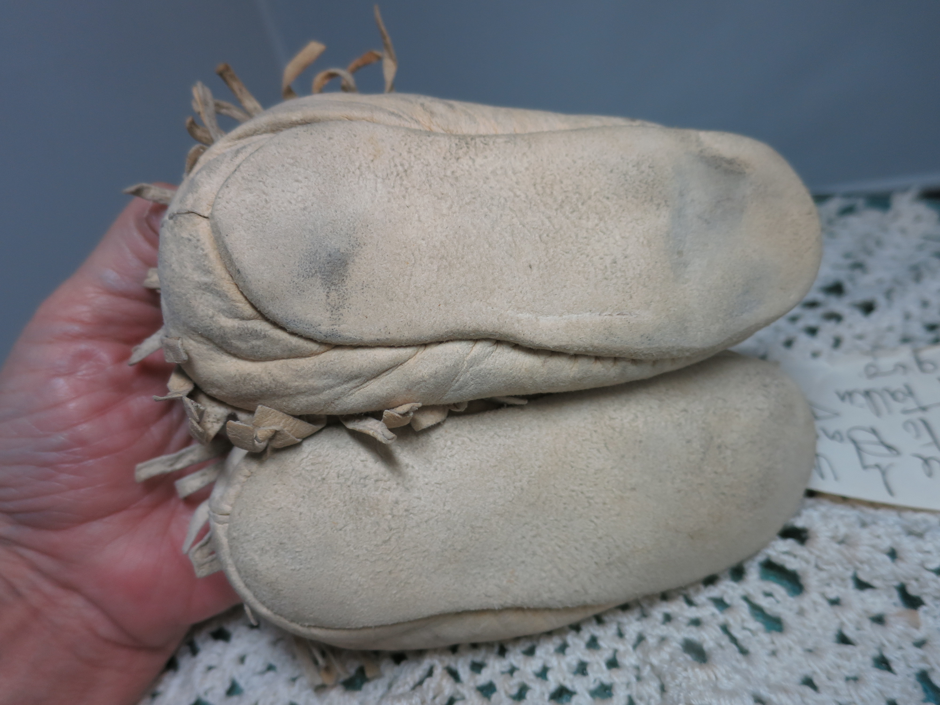 Antique Native American Deerskin Buckskin Baby Child Moccasins