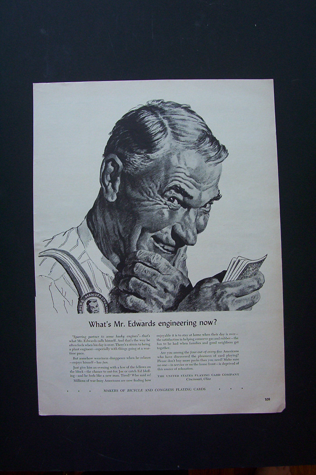 1943 Bicycle & Congress Playing Cards with Man