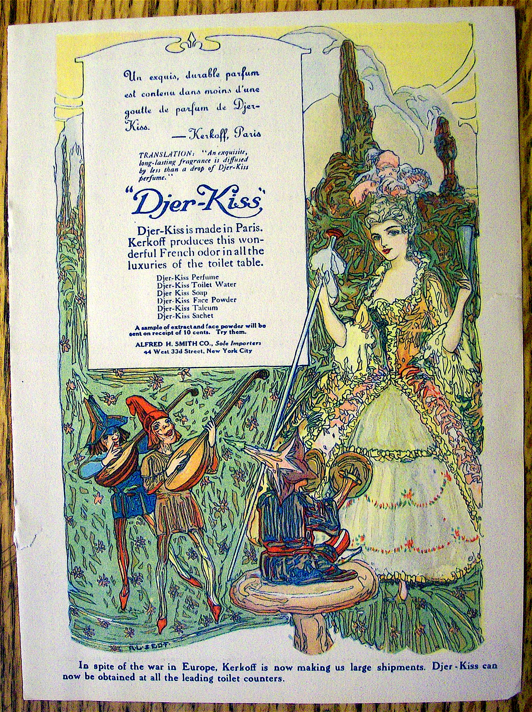 1910 Djer-Kiss Toiletries with Lovely Woman