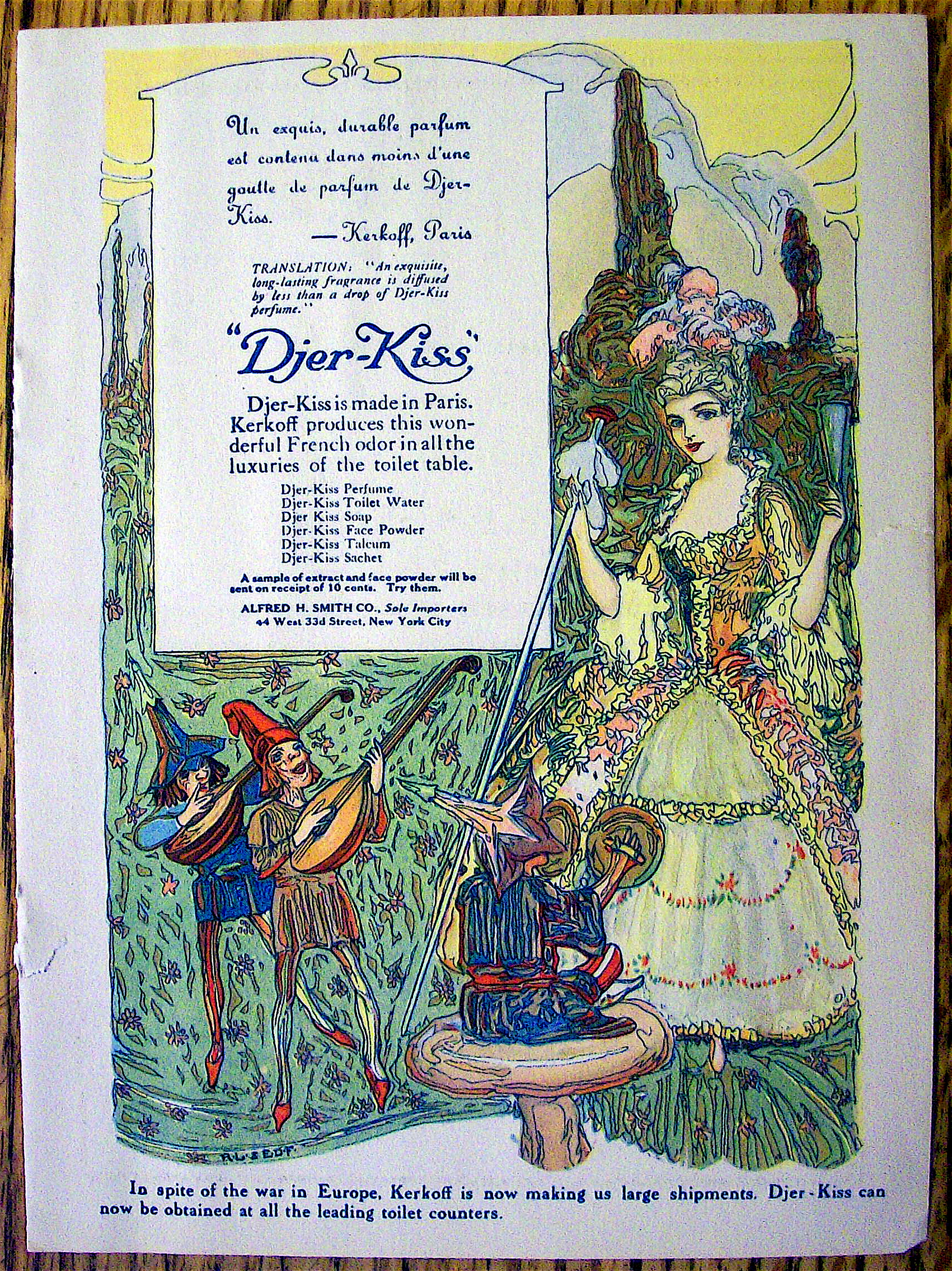 1910 Djer-Kiss Toiletries with Lovely Woman