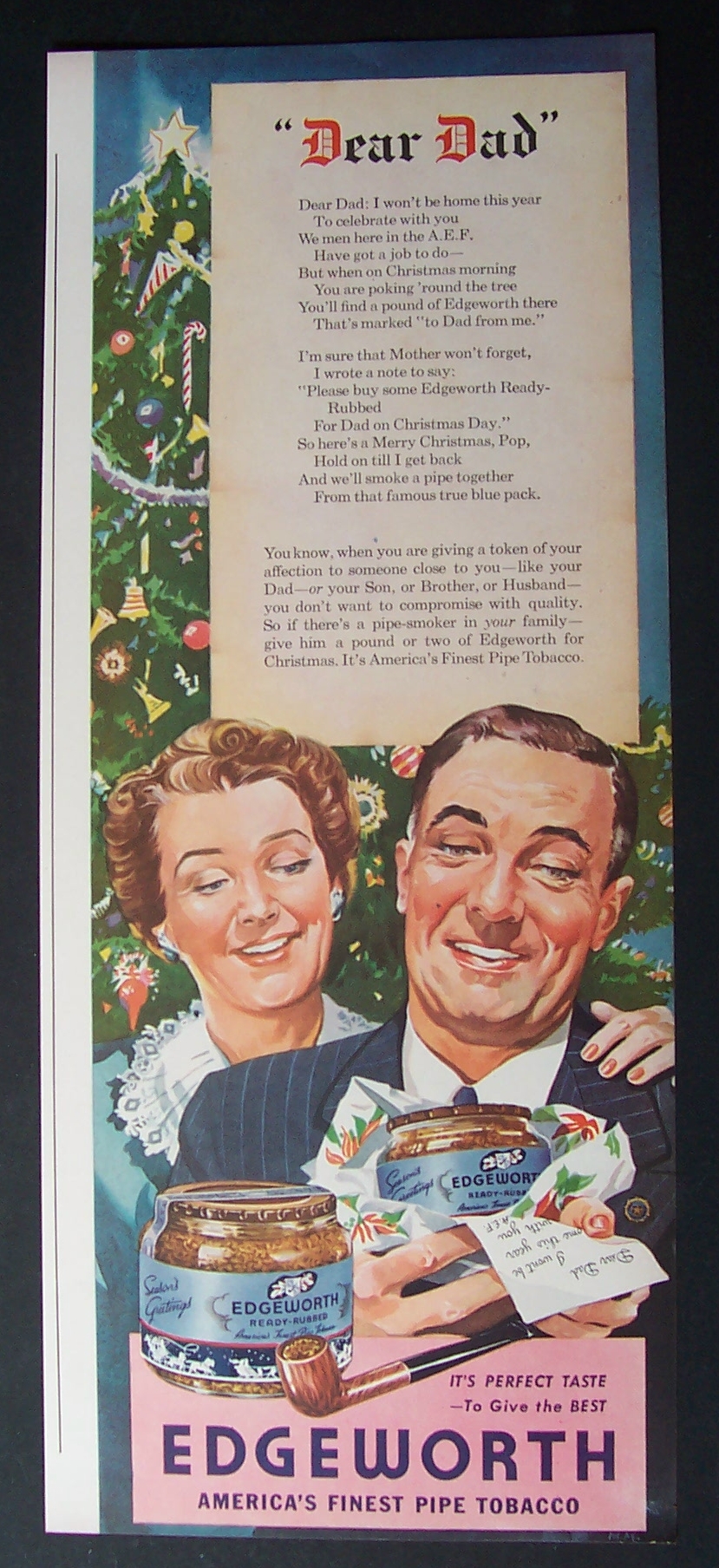 1943  Edgeworth  Pipe  Tobacco
