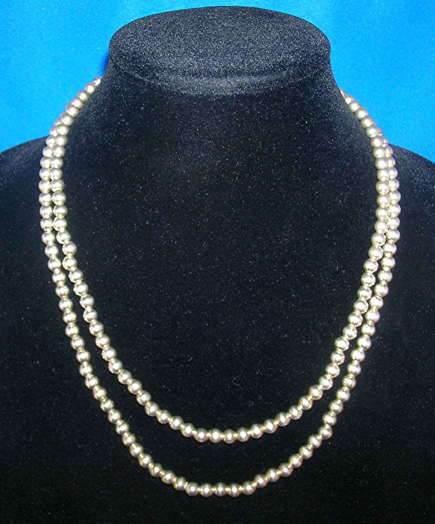 Necklace  Sterling Silver  Taxco Mexico Beads