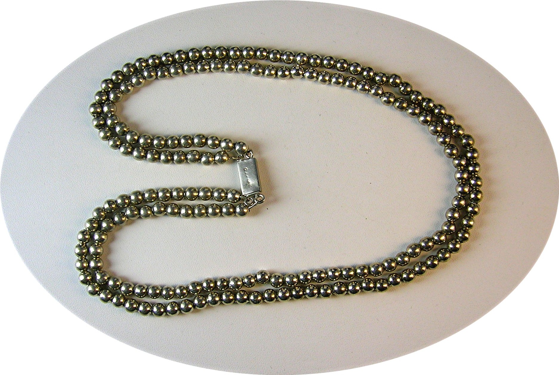 Necklace  Sterling Silver  Taxco Mexico Beads