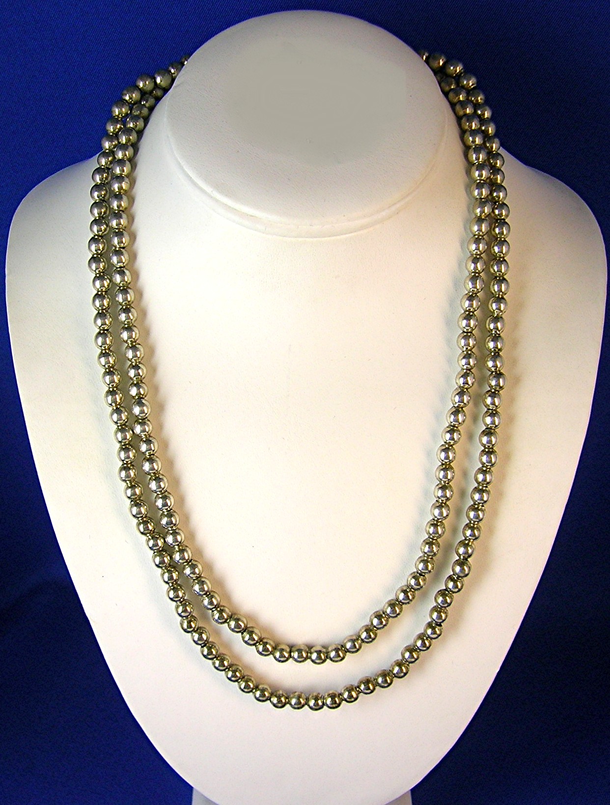 Necklace  Sterling Silver  Taxco Mexico Beads