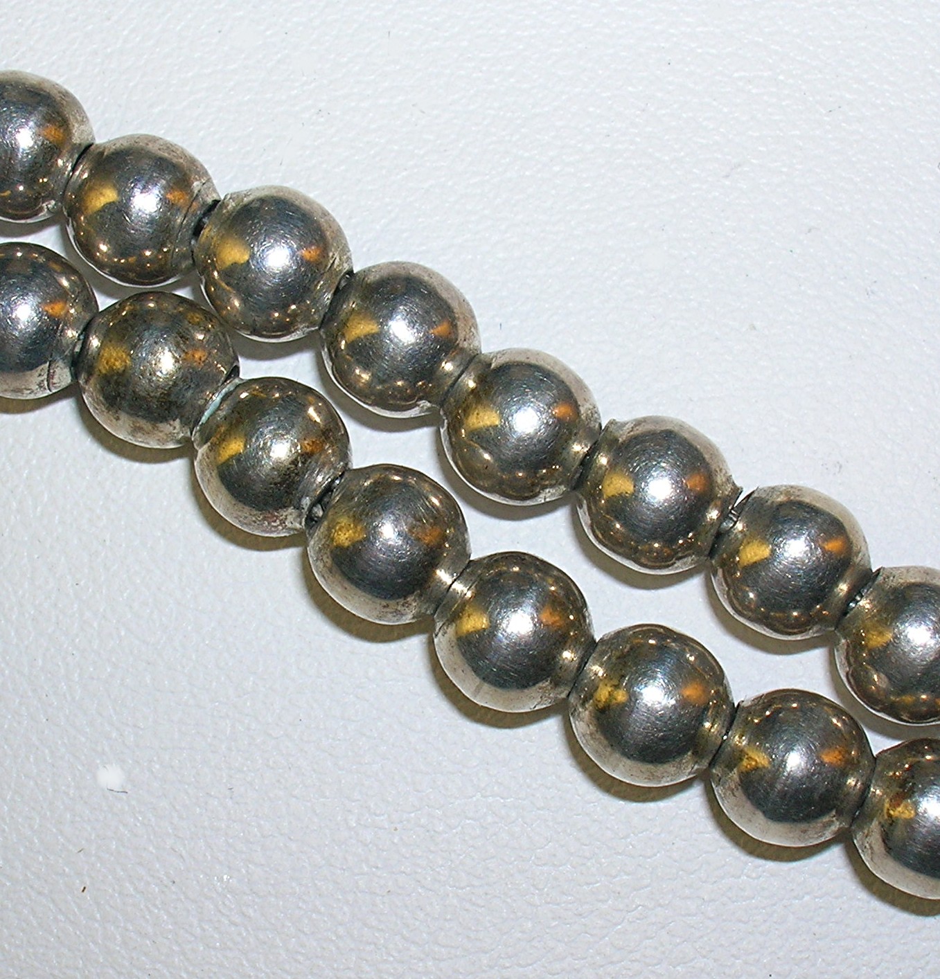Necklace  Sterling Silver  Taxco Mexico Beads