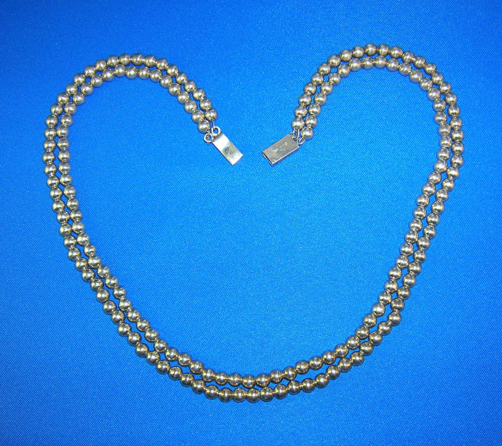 Necklace  Sterling Silver  Taxco Mexico Beads