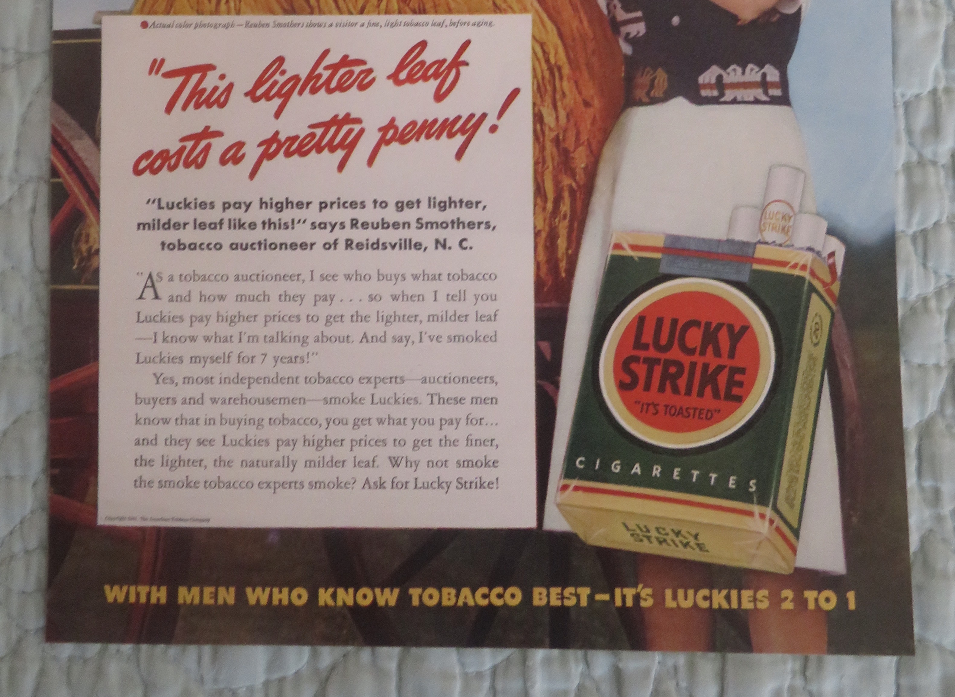 1941 Lucky Strike Cigarettes with Man & Woman & Leaf