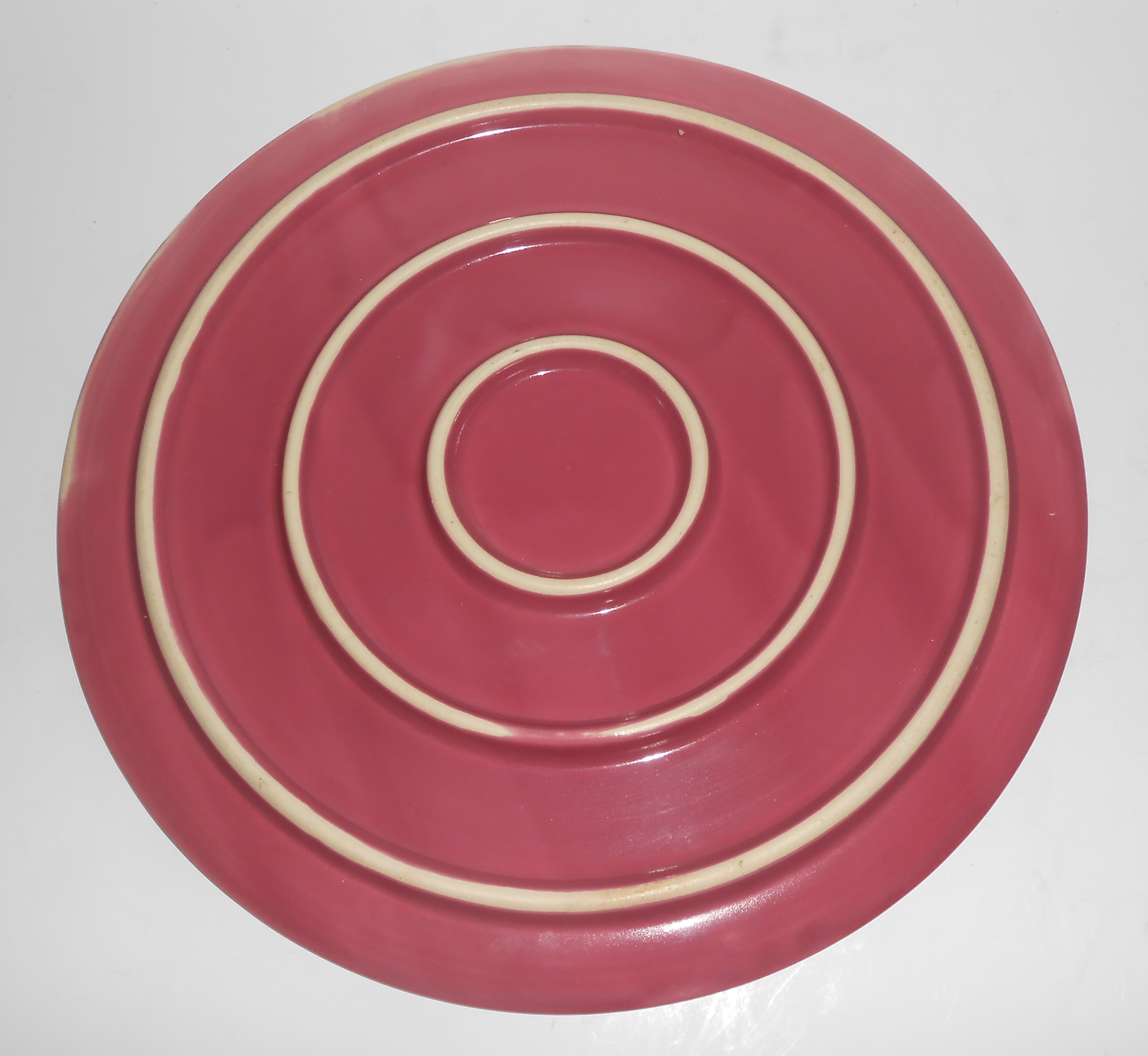 Coors Pottery Rosebud Early Red Cake Plate