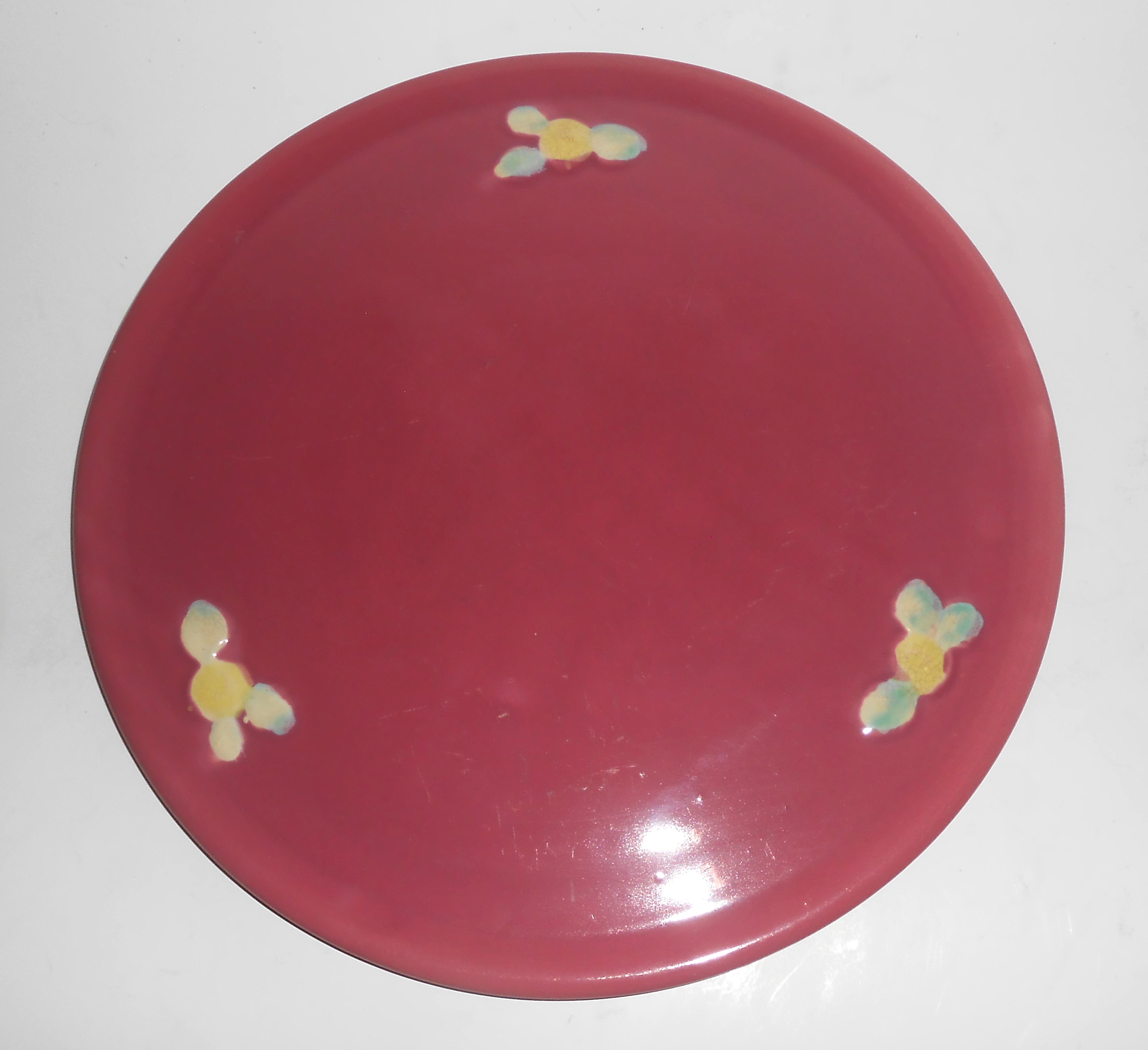 Coors Pottery Rosebud Early Red Cake Plate