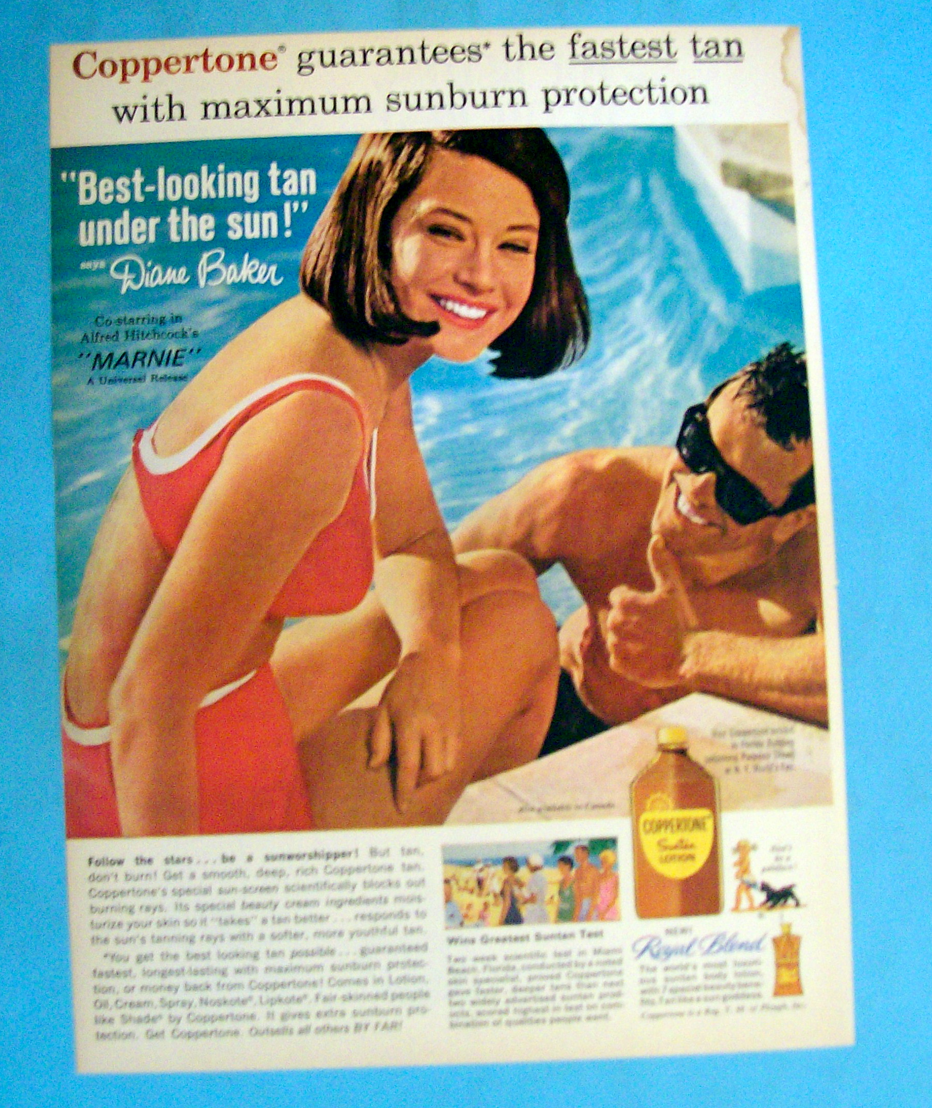 1964 Coppertone Suntan Lotion with Diane Baker