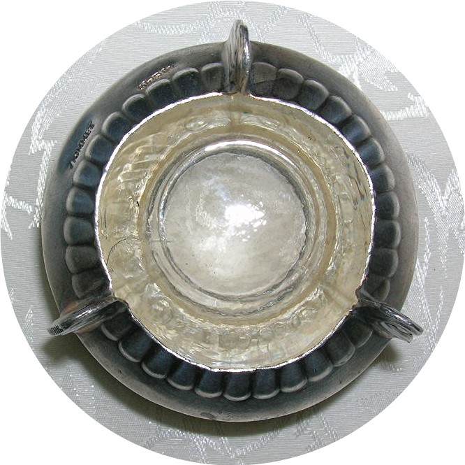 Small Footed Salt With  Clear Glass Insert