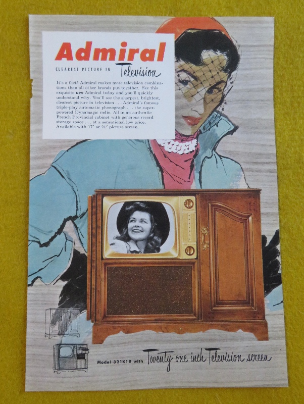 1951 Admiral Television With Lovely Woman