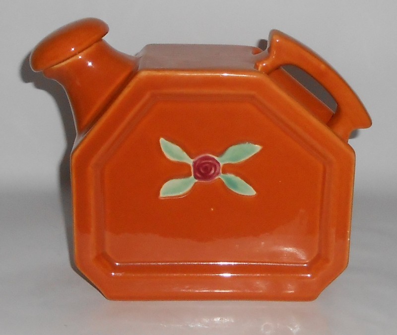 VINTAGE Coors Pottery Rosebud Orange Water Server w/Cap