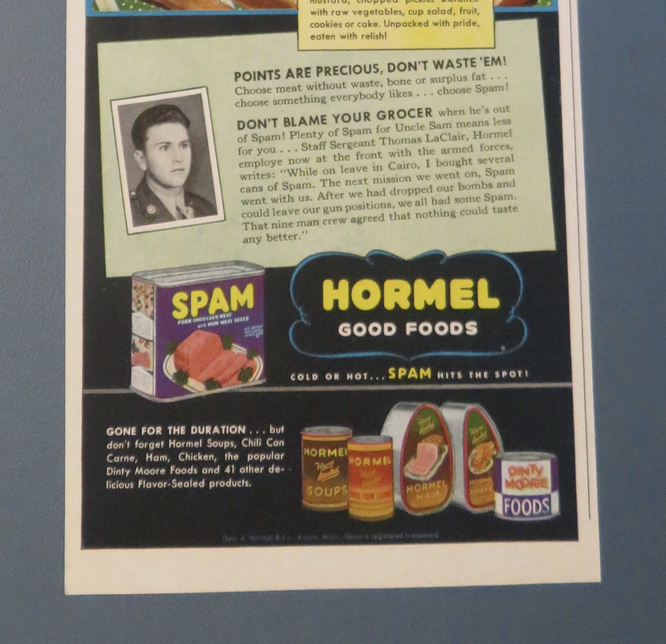 1943 Hormel Spam with Spam In The Lunch Box