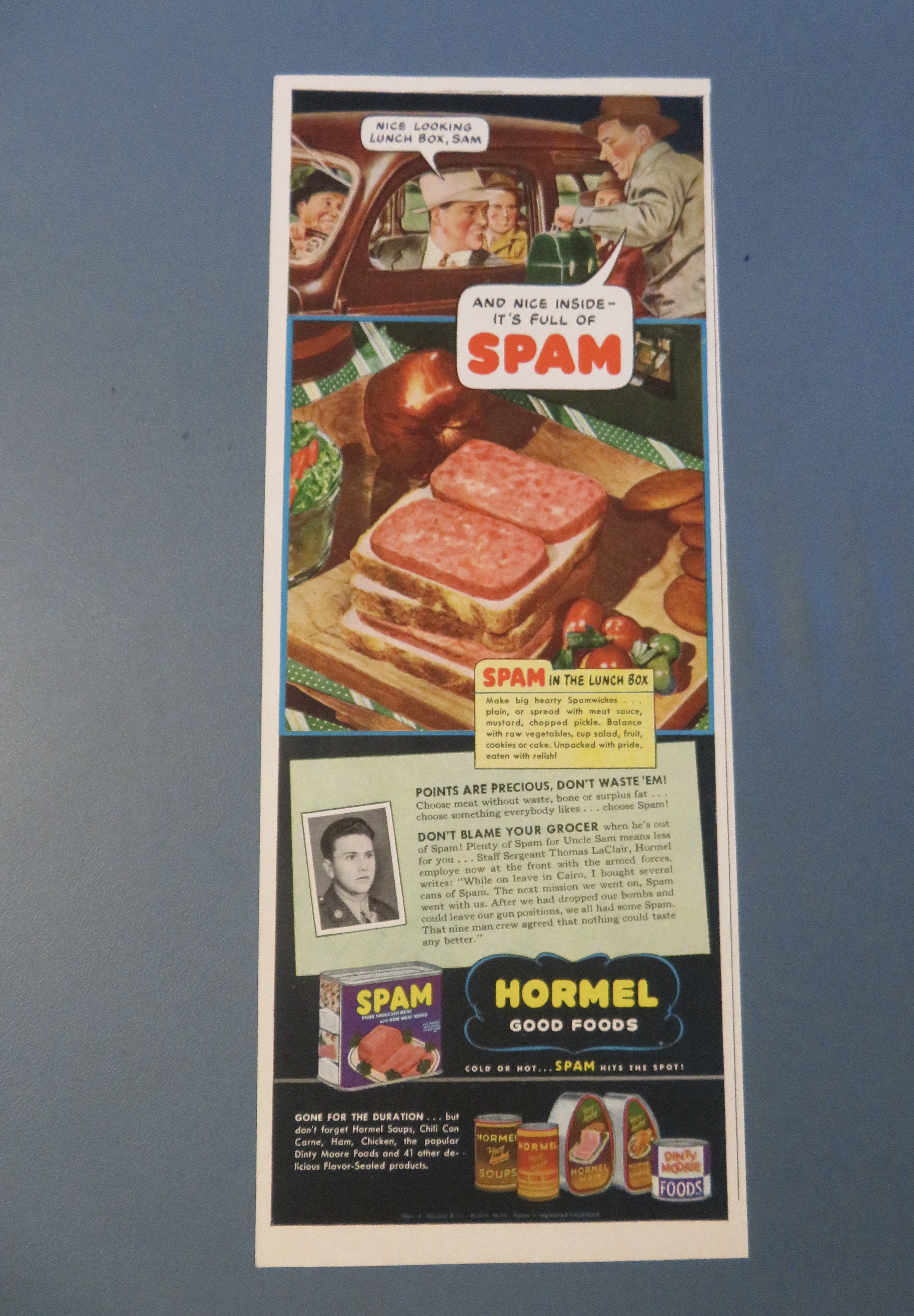 1943 Hormel Spam with Spam In The Lunch Box