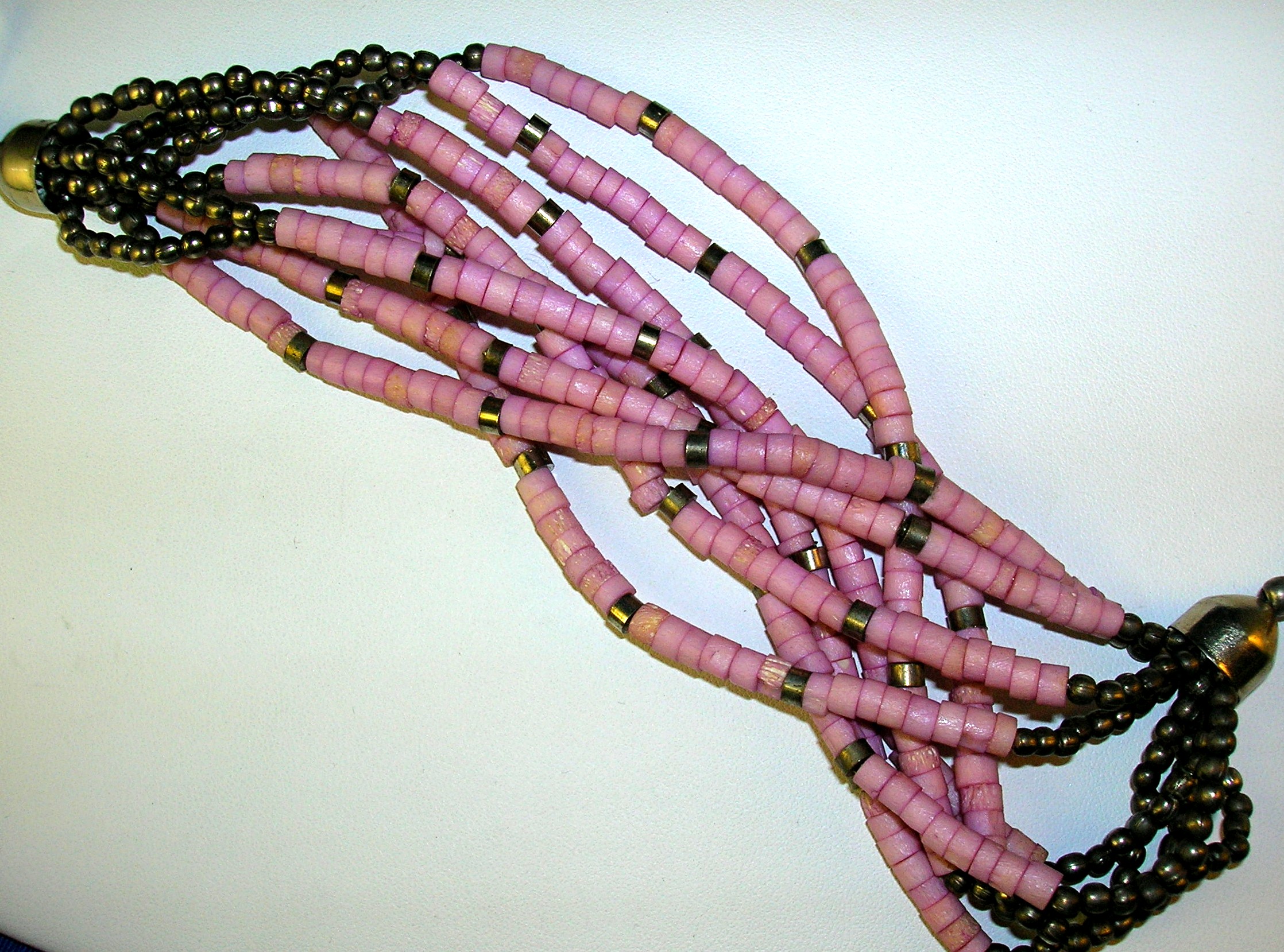 Bone Beads Crystal &Elephant Necklace