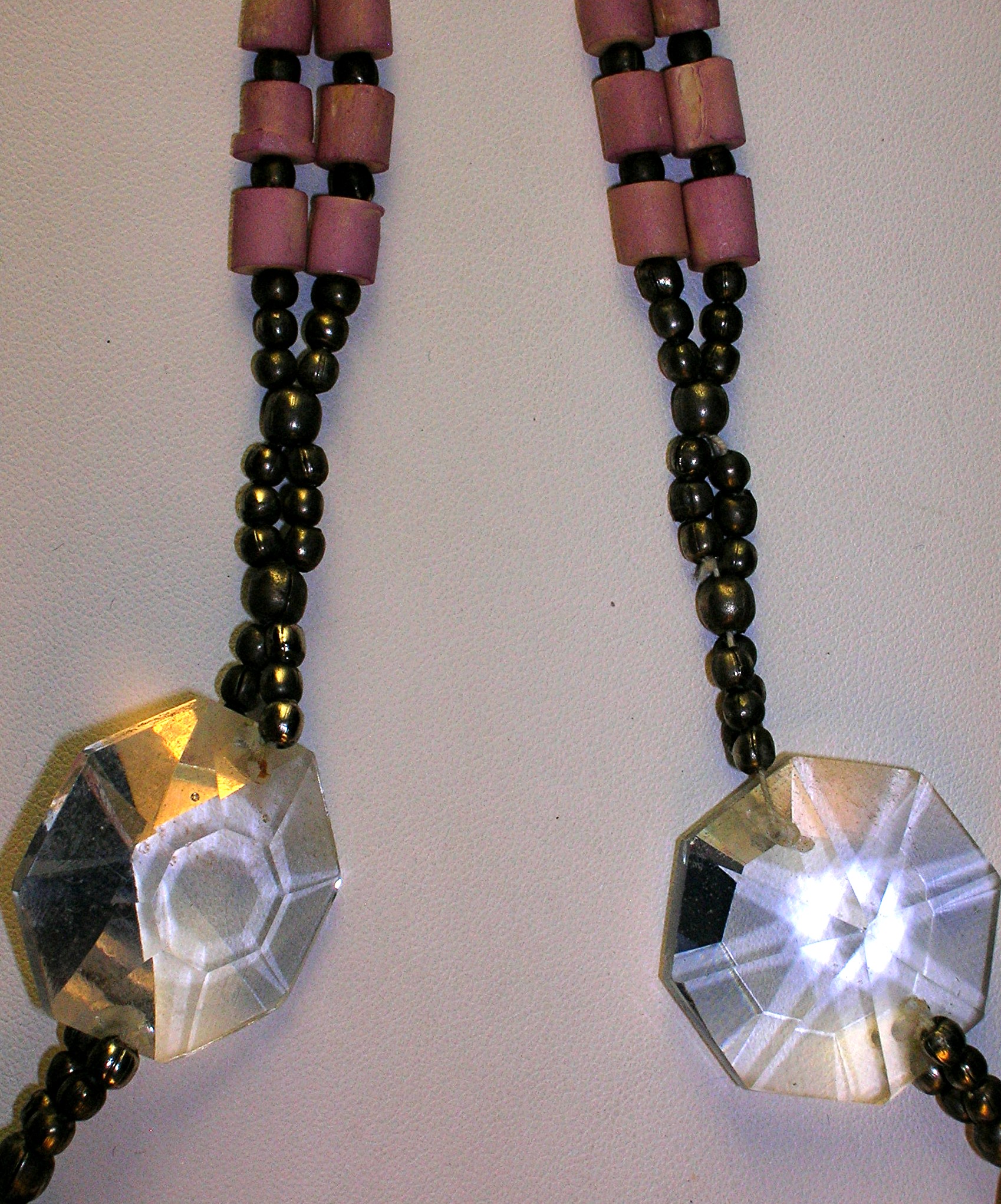 Bone Beads Crystal &Elephant Necklace