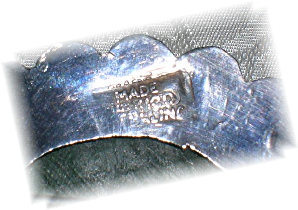 Taxco Mexico  Jade & Sterling Silver Brooch
