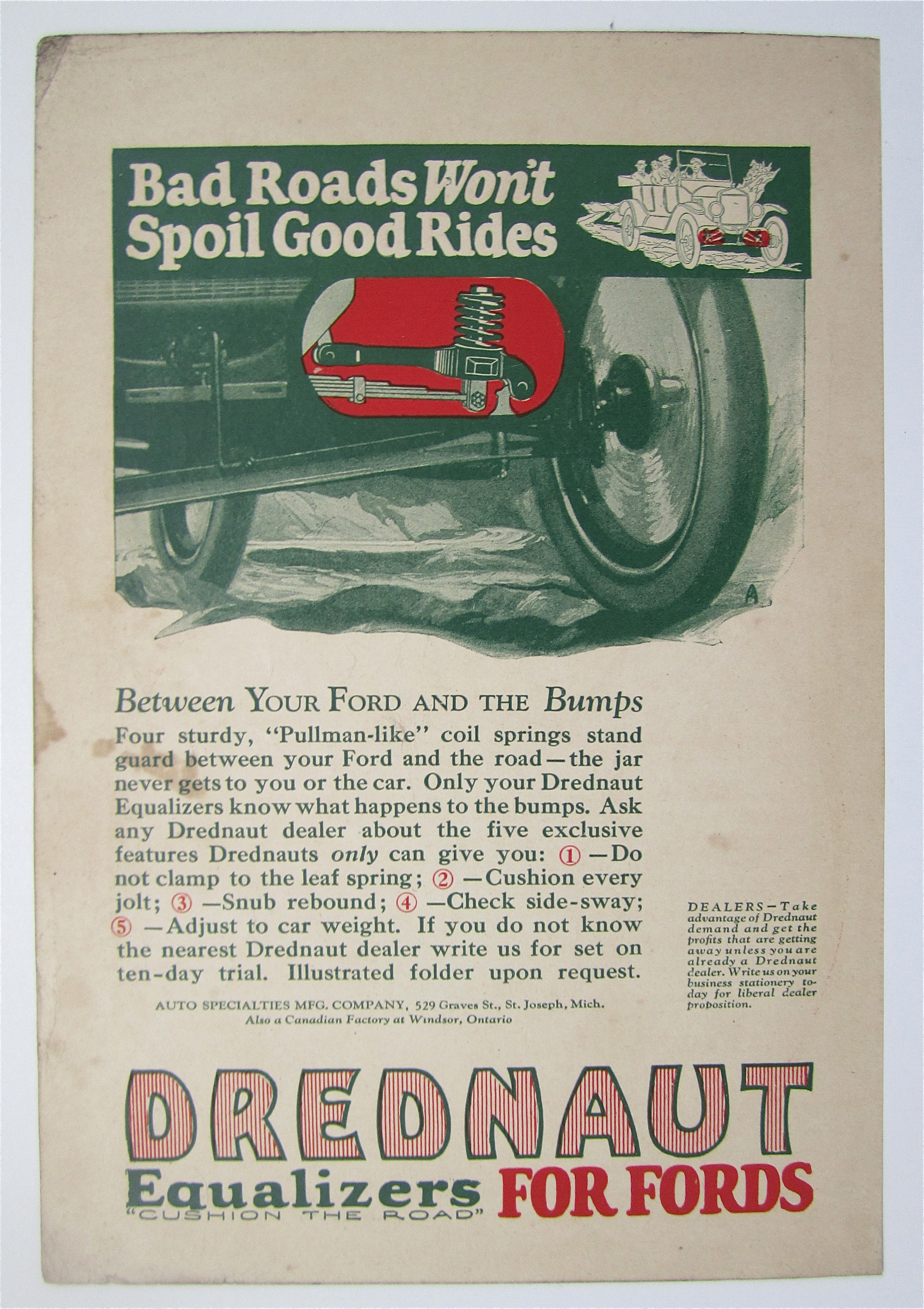 1923 Drednaut Equalizers For Fords with Car Driving