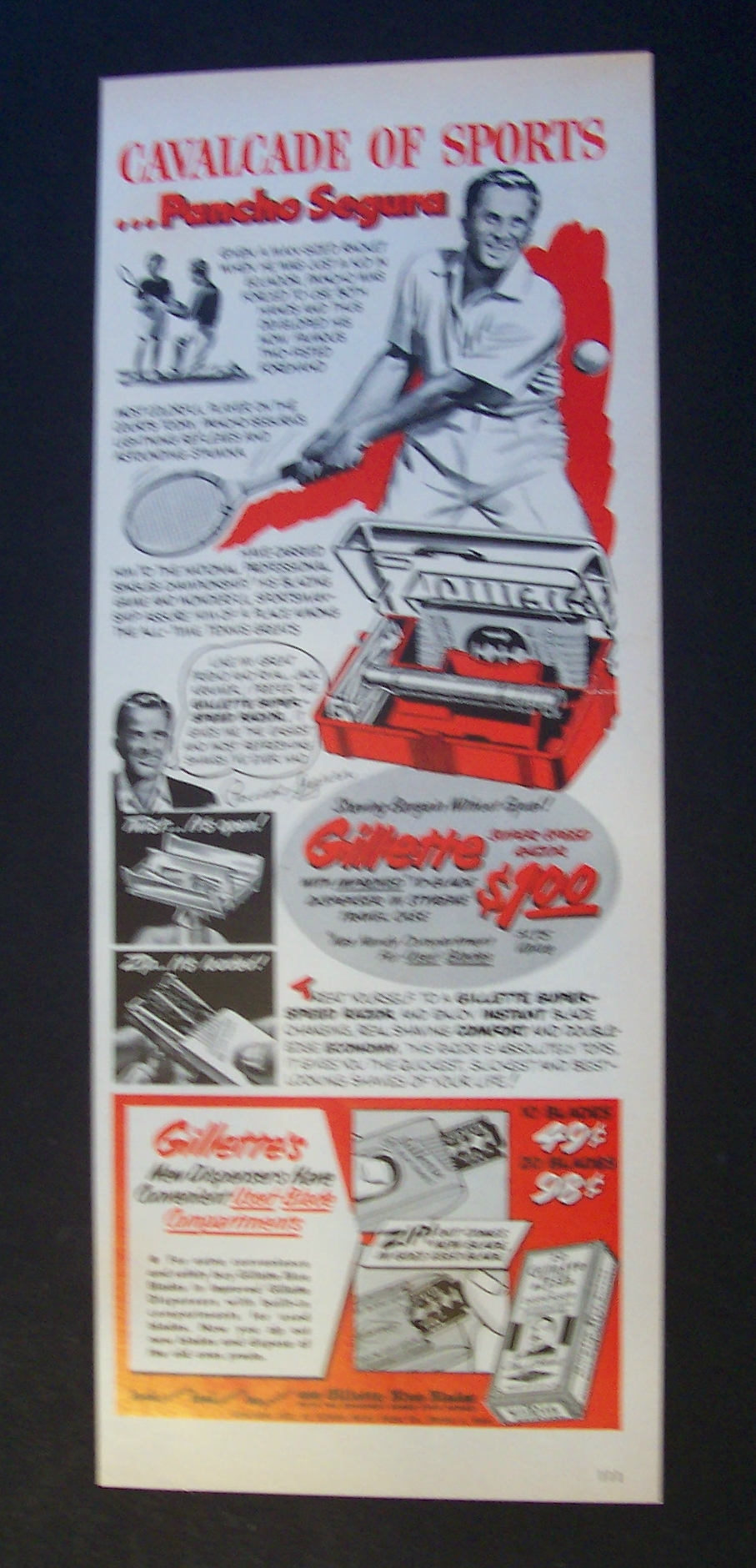 1951 Gillette  Super-Speed Razor w/ Pancho  Segura
