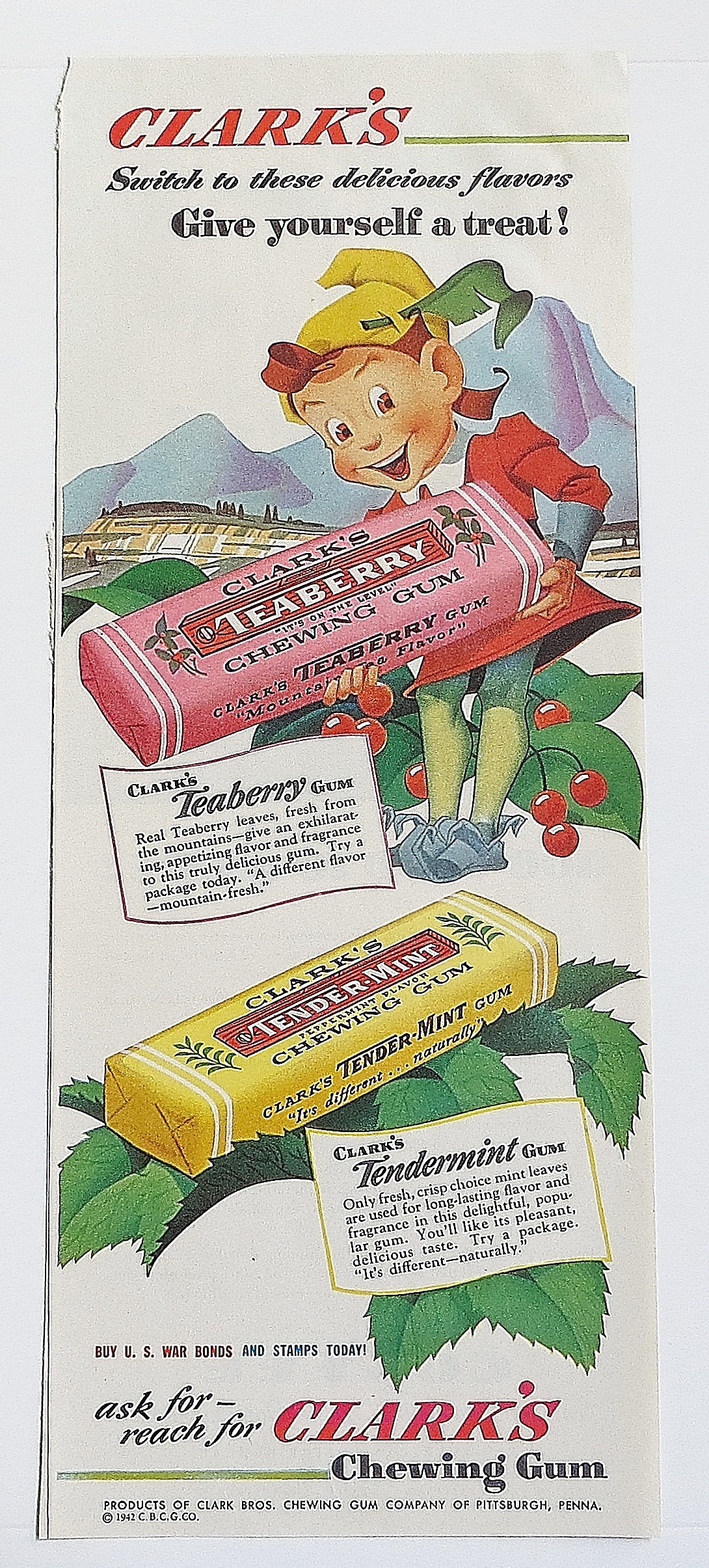 1943 Clark's Chewing Gum With Elf