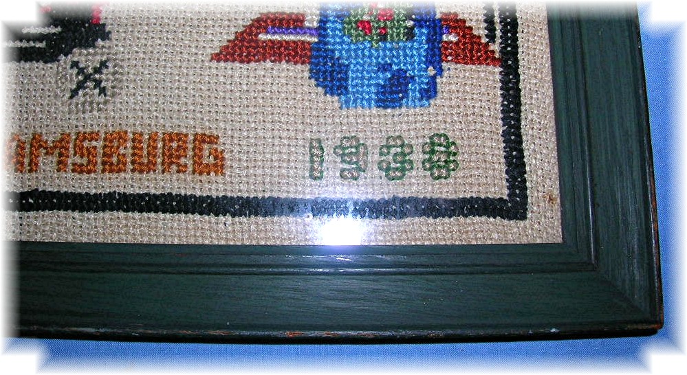 Cross Stitch Picture  Colonial Williamsberg 1938