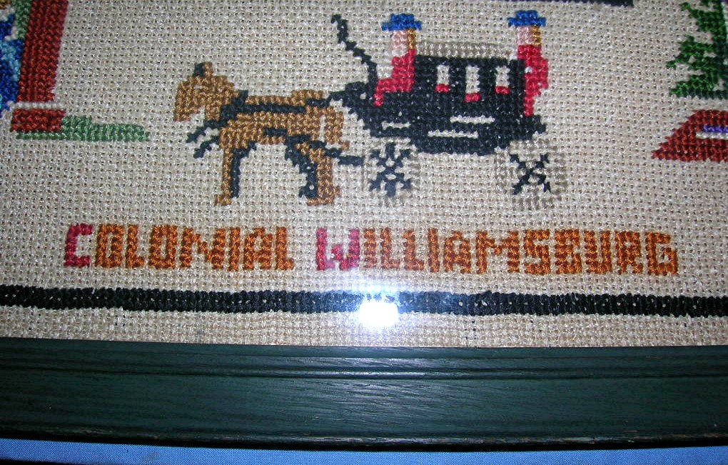 Cross Stitch Picture  Colonial Williamsberg 1938