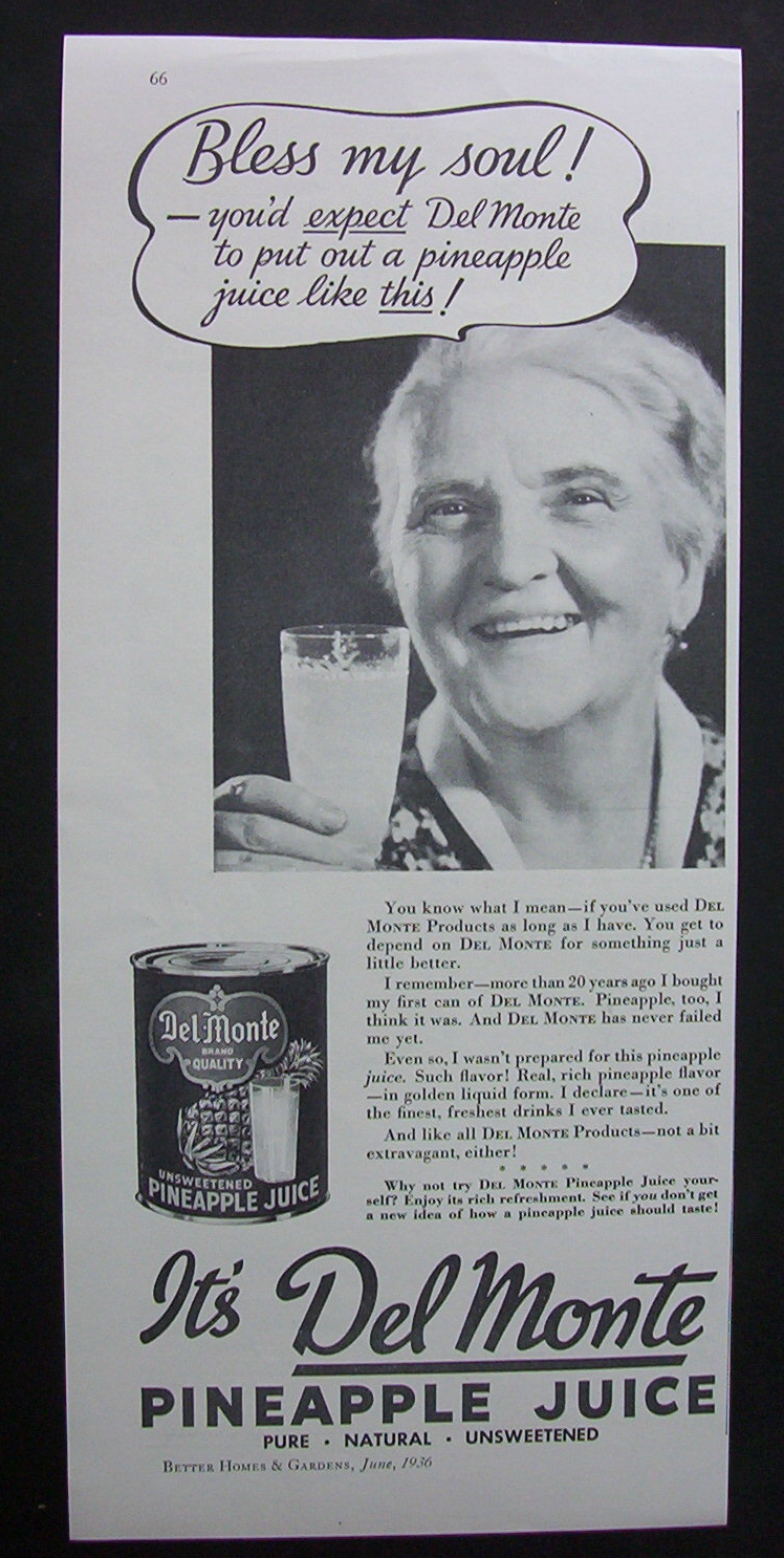 1936  Del Monte  Pineapple  Juice