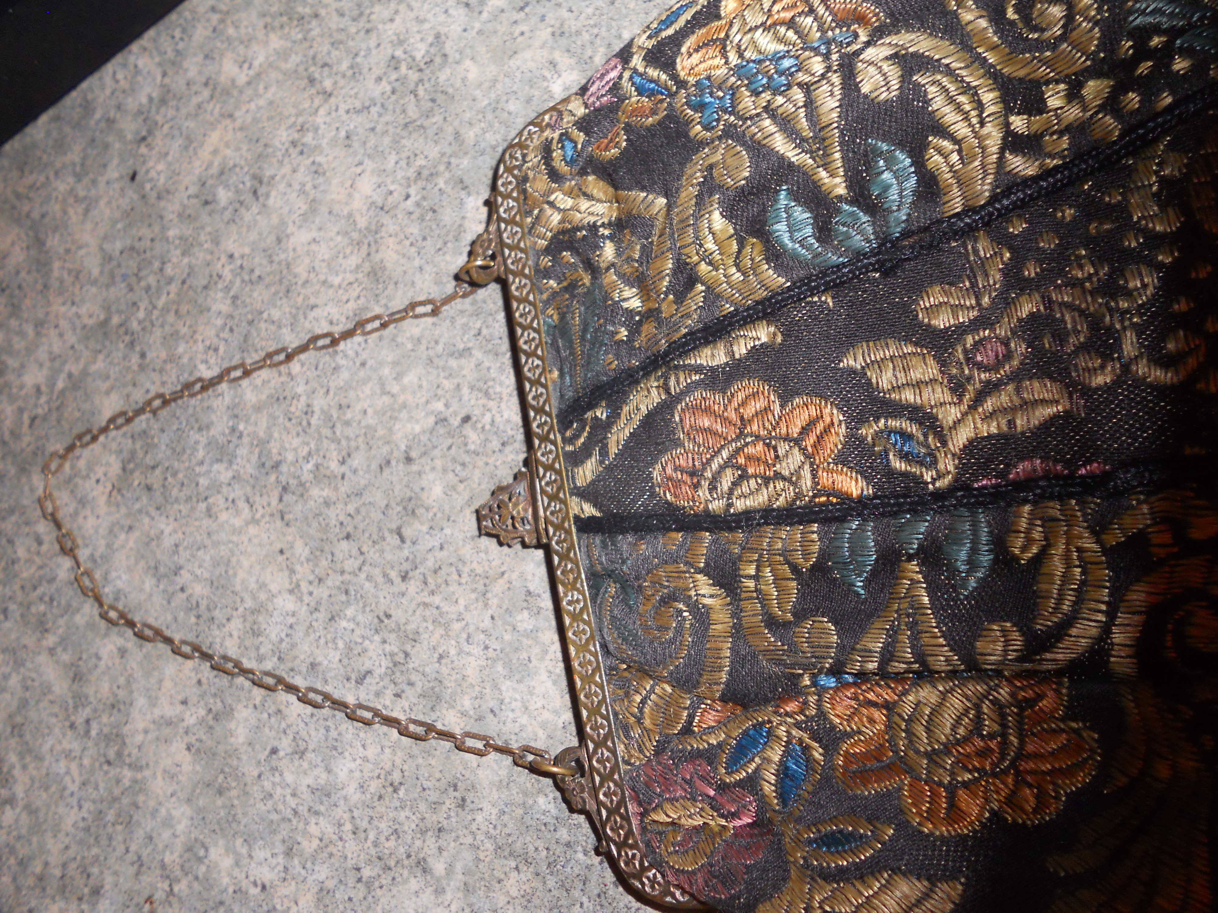 Tapestry Hand Bag Mirror and Change Purse