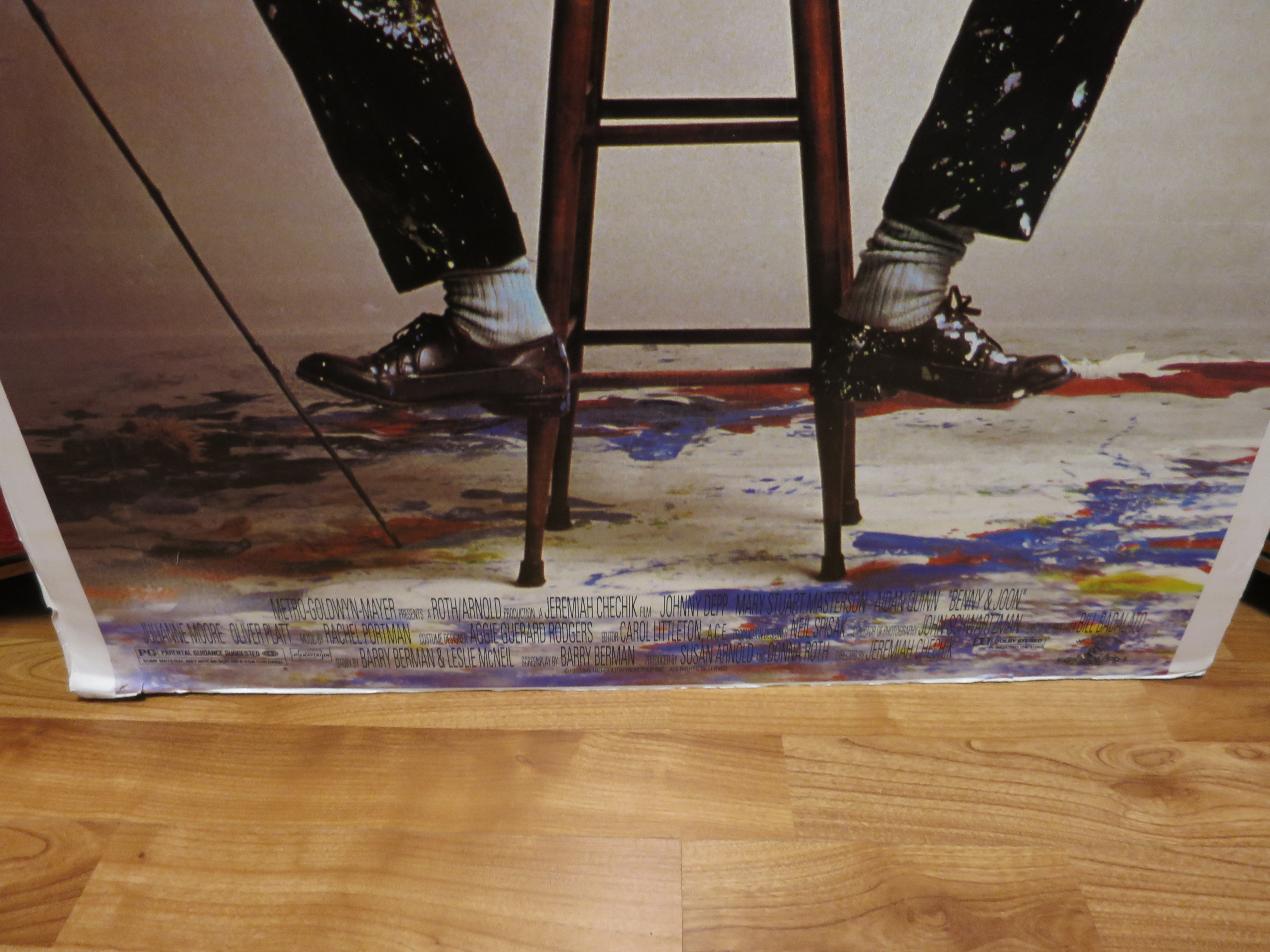Benny and Joon movie poster 1993 on board Johnny Depp