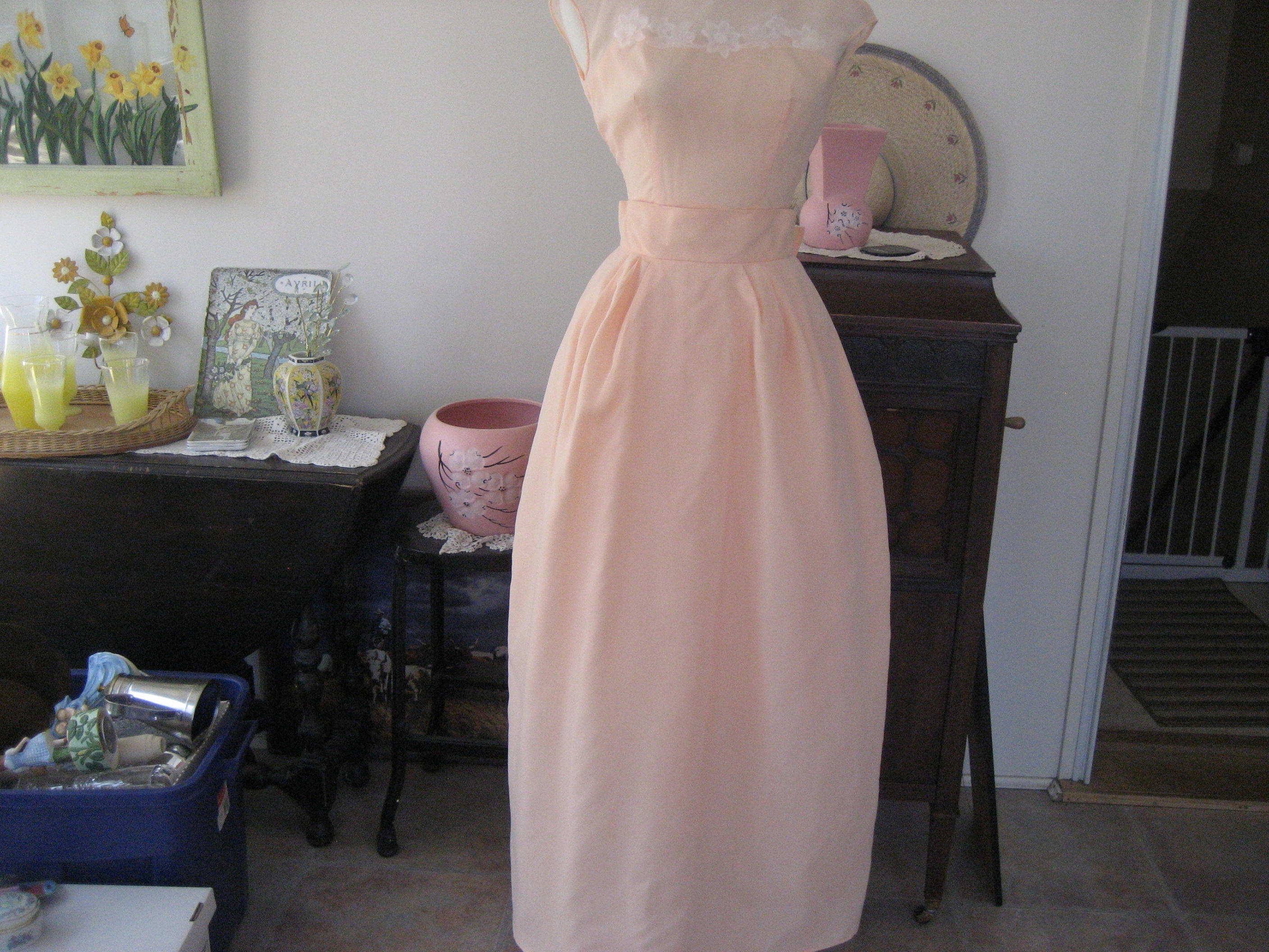 Peach Dress with Matching Long Skirt