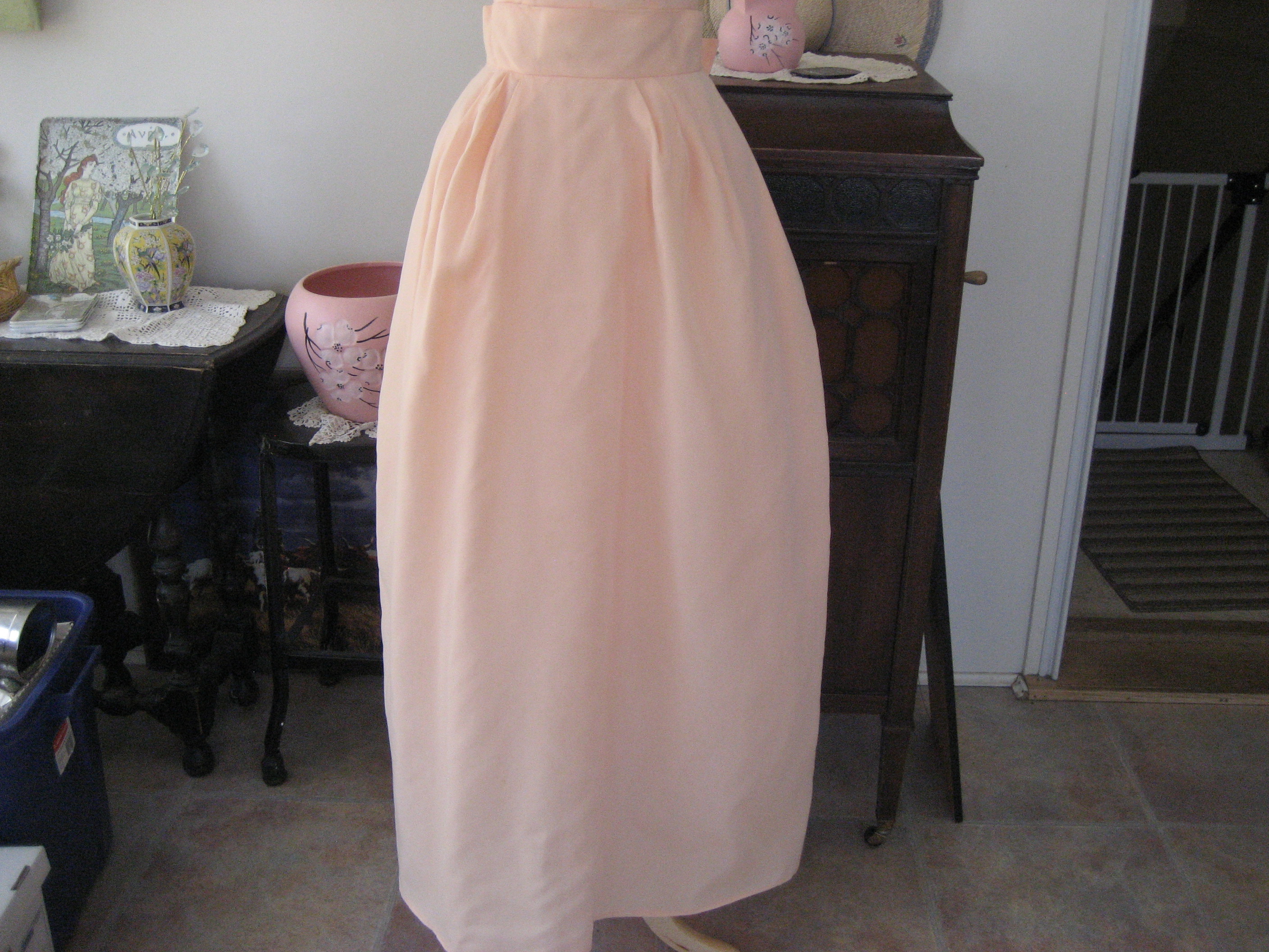 Peach Dress with Matching Long Skirt