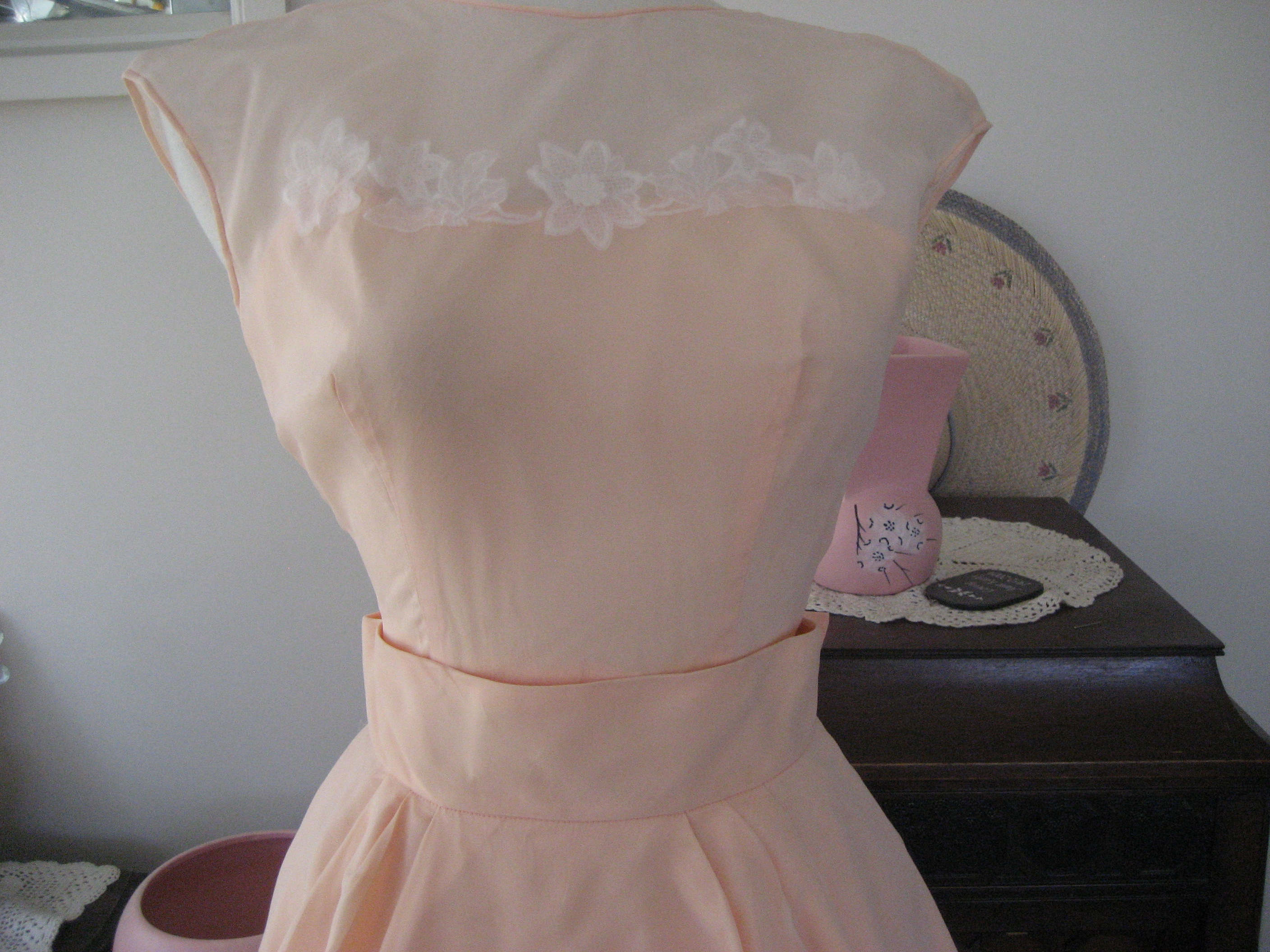 Peach Dress with Matching Long Skirt