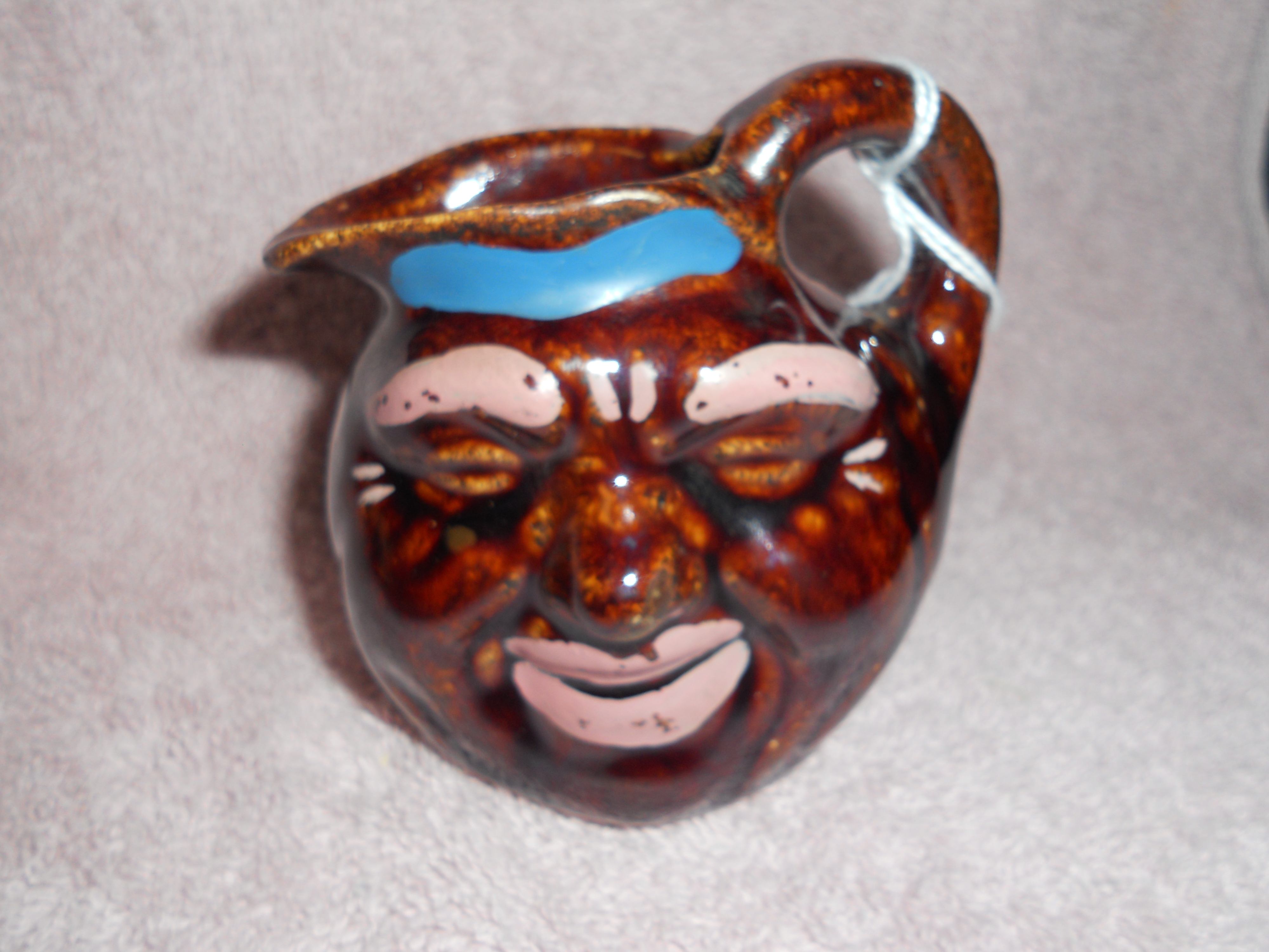 Moon Face Pitcher Black Americana