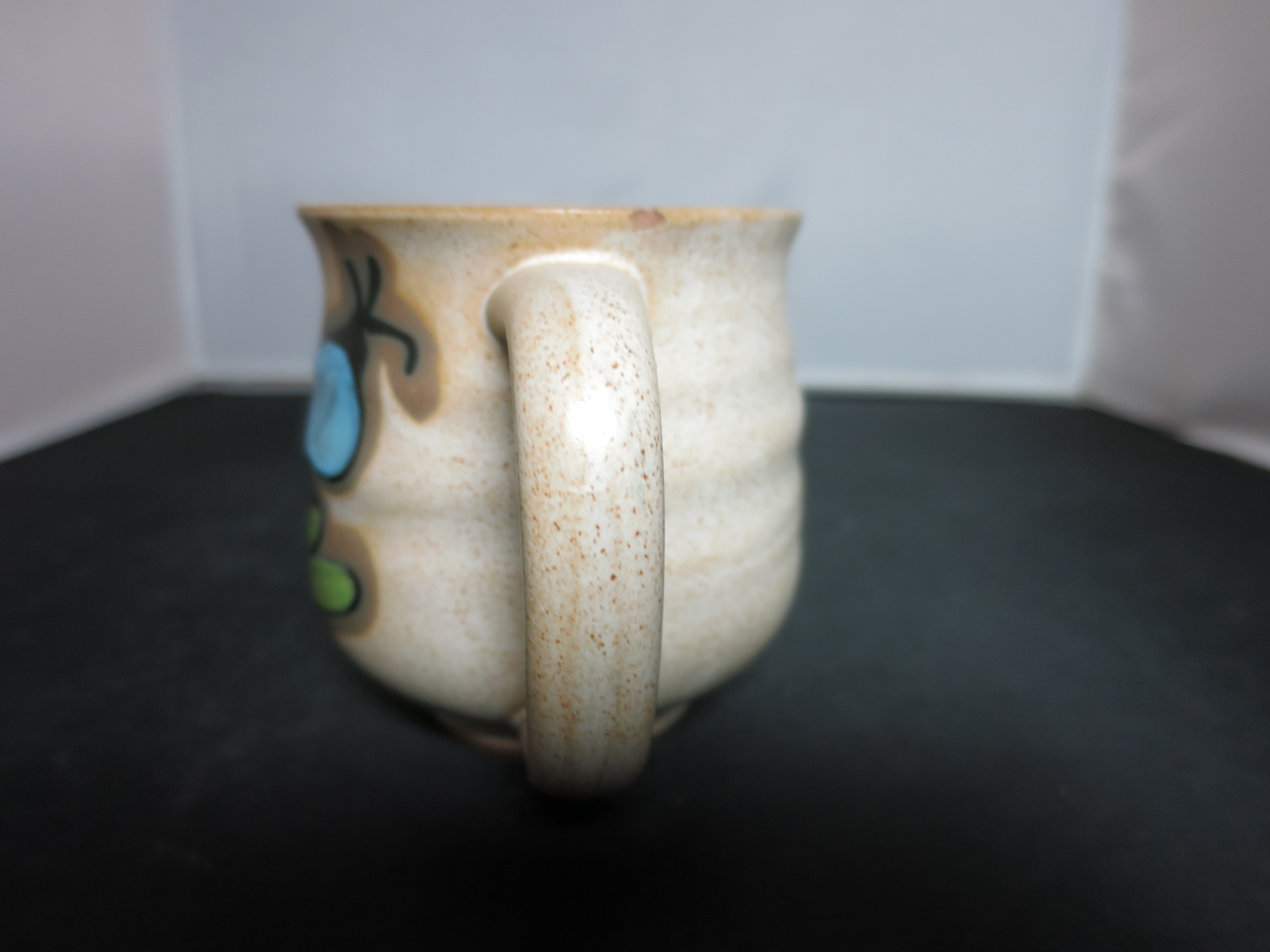 Floral hand painted cup mug Japan 1970s