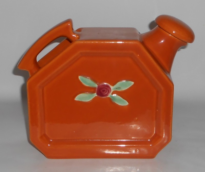 VINTAGE Coors Pottery Rosebud Orange Water Server w/Cap