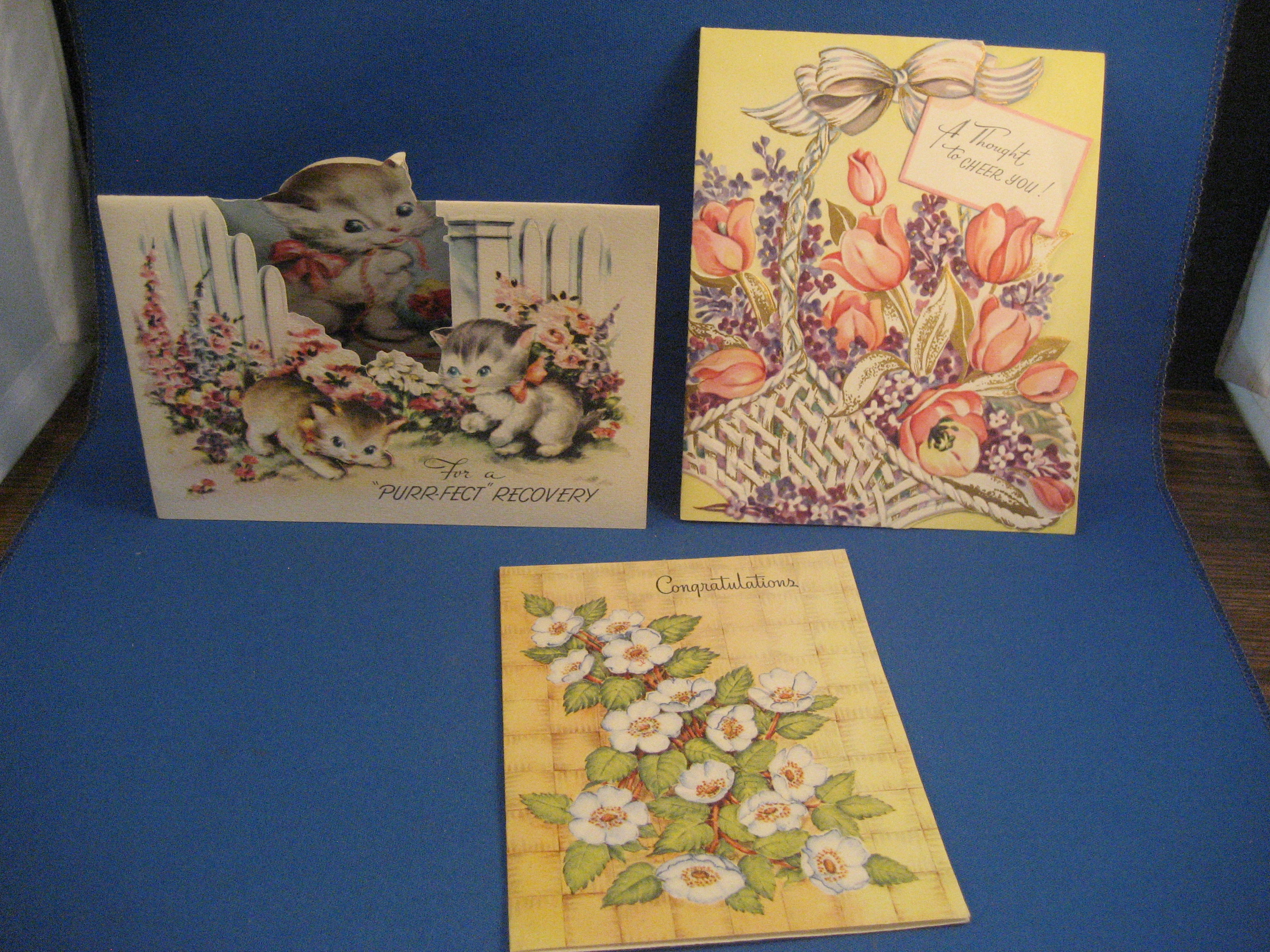 Three Vintage Greeting Cards