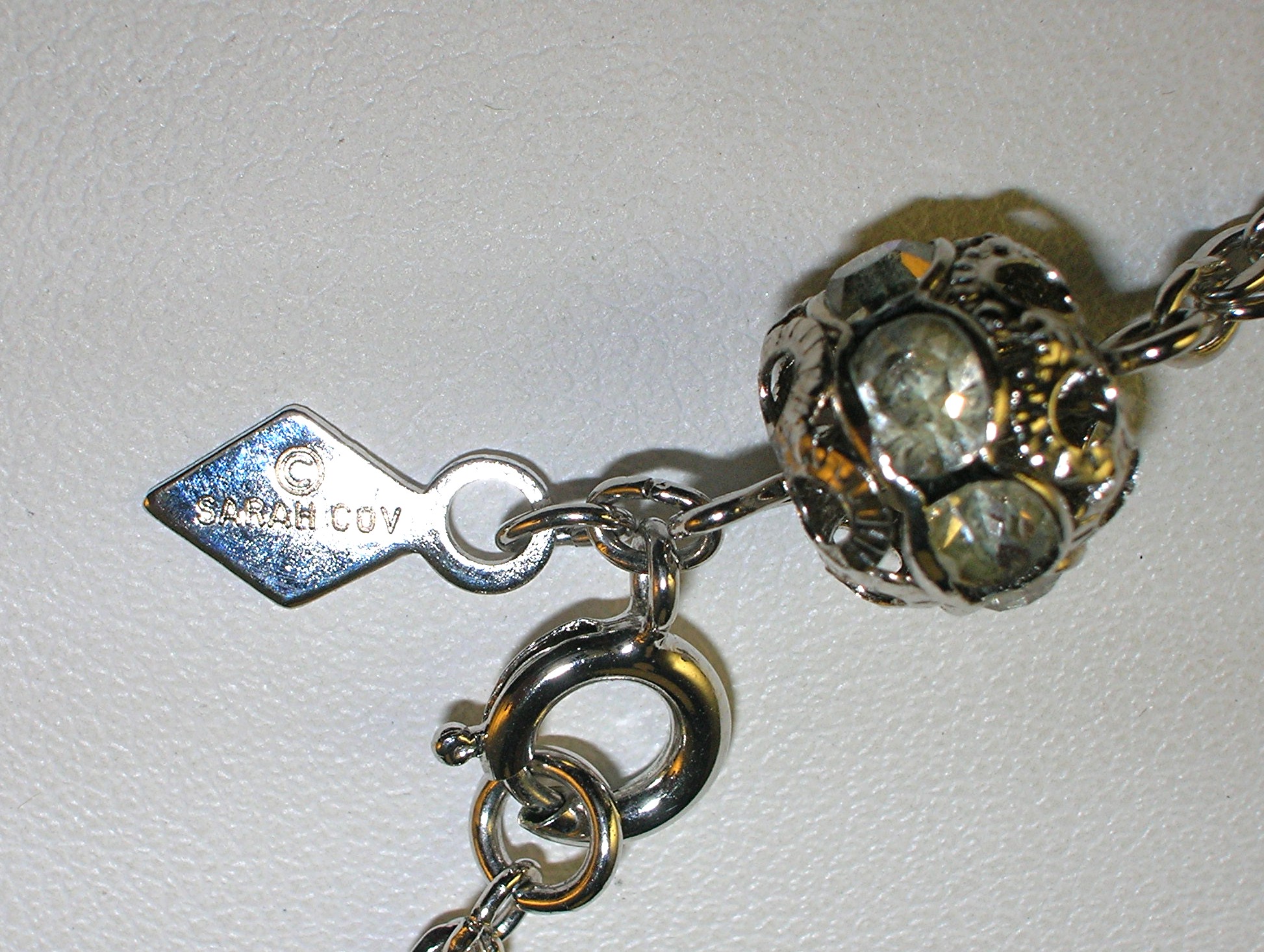 Sarah Coventry Crystal Tassle Neck Ears Bracelet