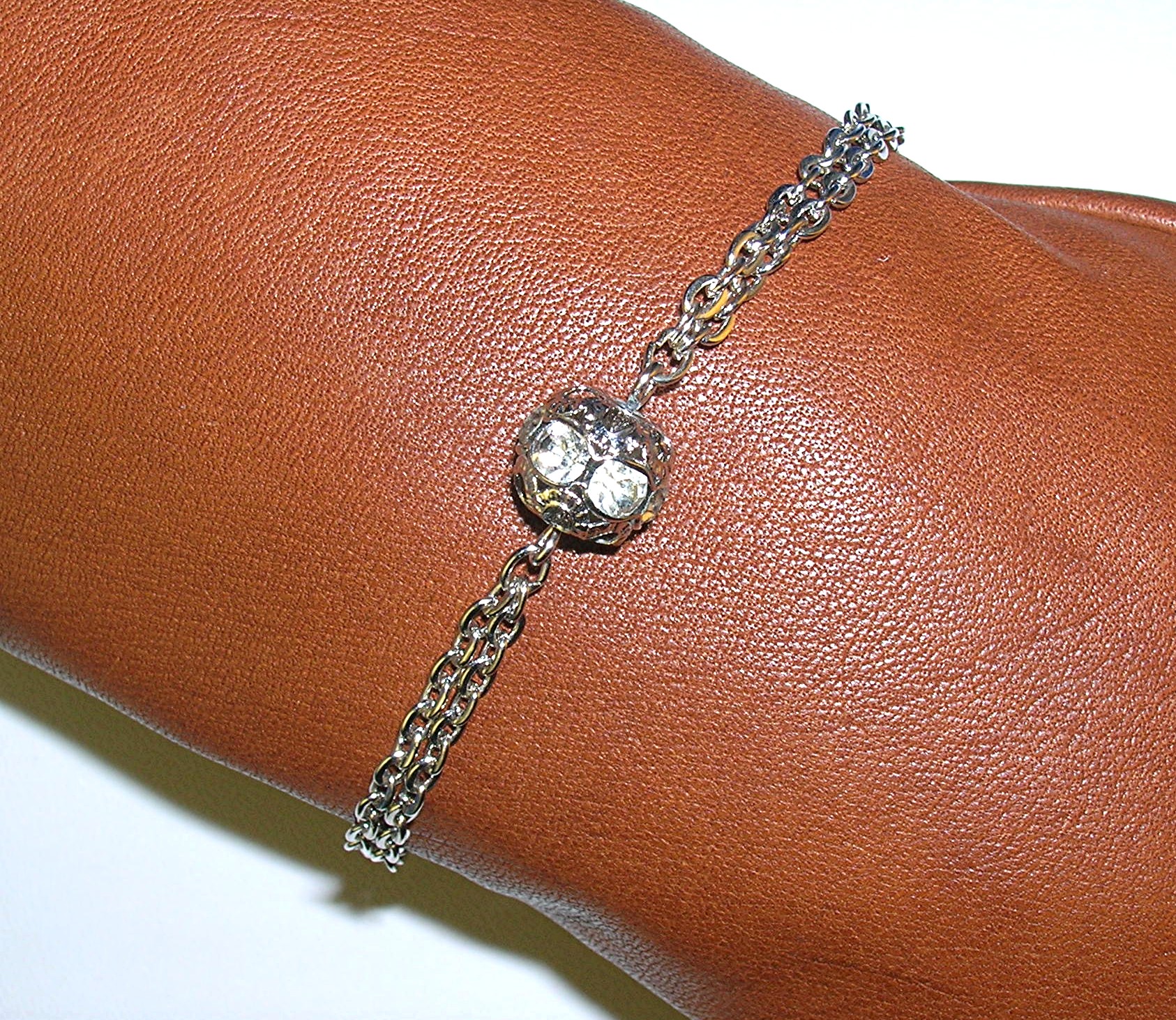 Sarah Coventry Crystal Tassle Neck Ears Bracelet