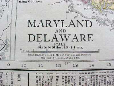 Antique Map Maryland Delaware & Baltimore 1912