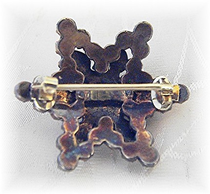 Victorian Silver Gilt Garnet Starburst Brooch