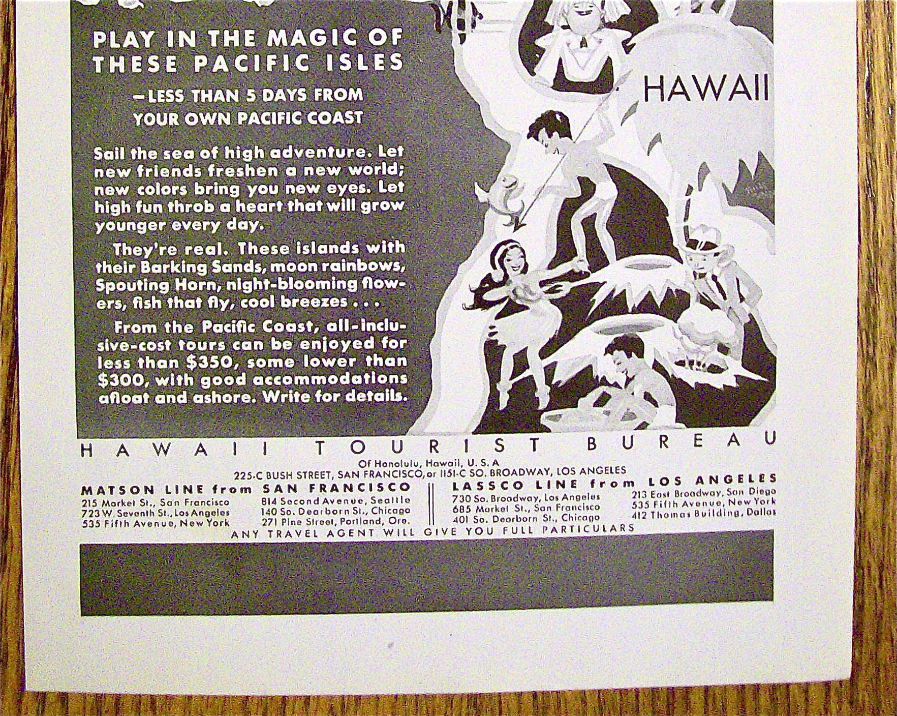 1931 Hawaii Tourist Bureau with Oahu, Maui & More