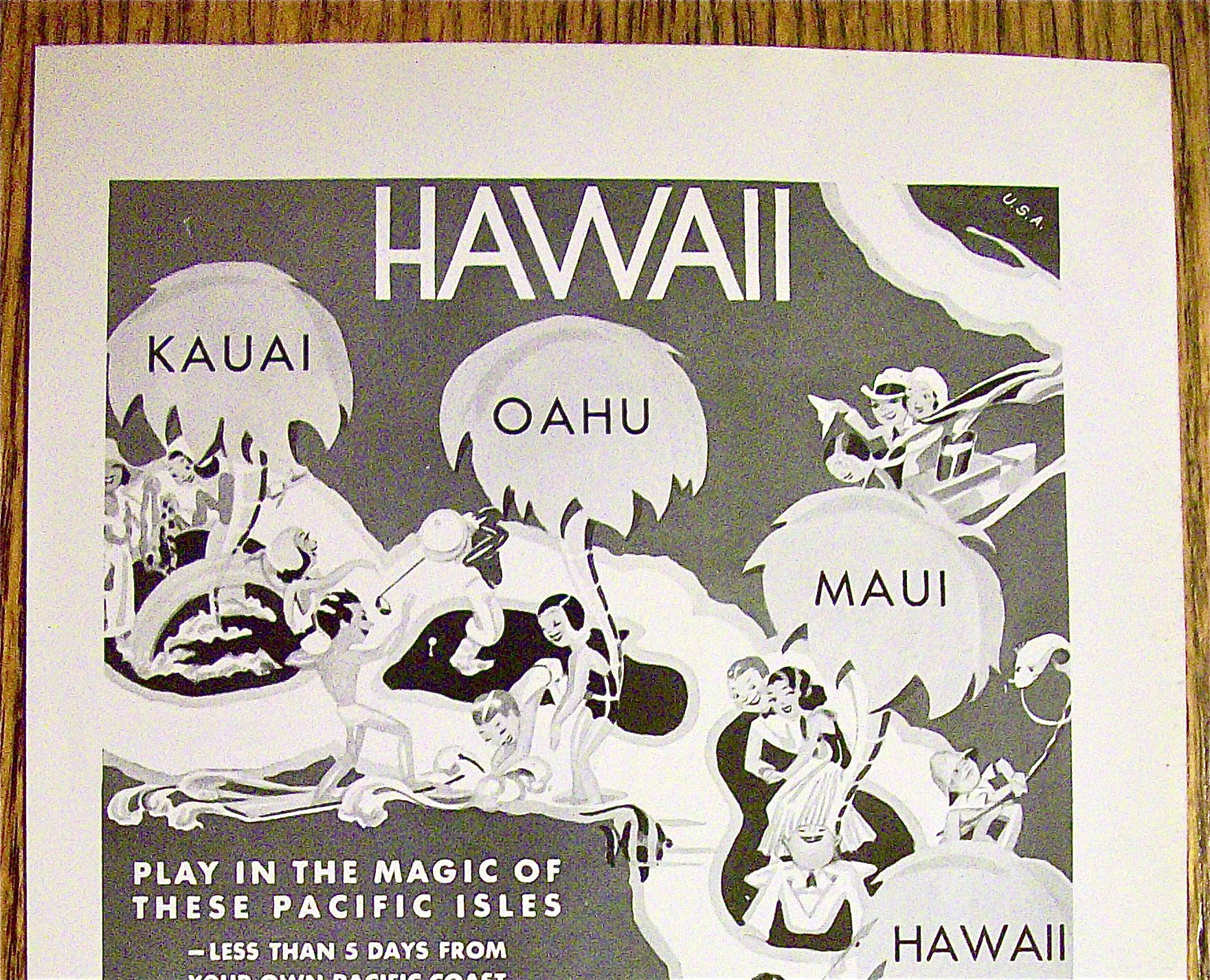 1931 Hawaii Tourist Bureau with Oahu, Maui & More