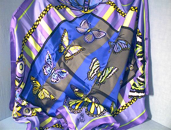BOB MACKIE Designer Butterflies 100% Sik Scarf