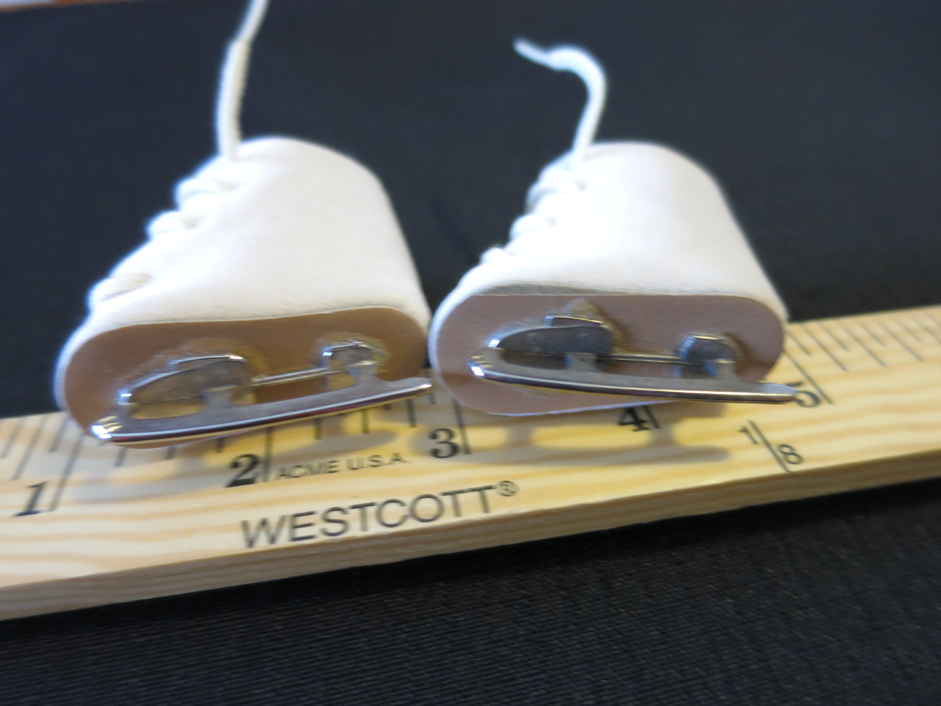 Vintage Doll Accessories Doll Skates Cream Velvet tie
